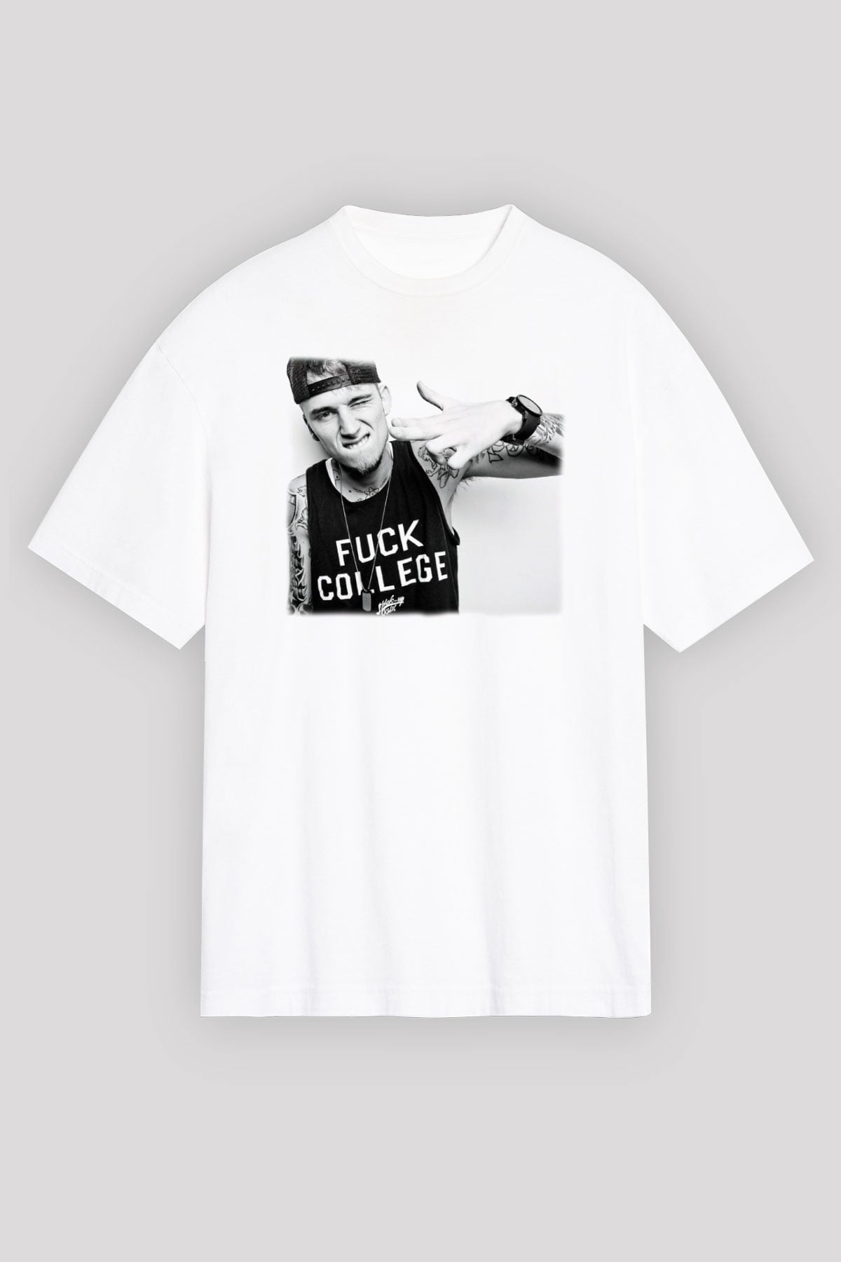 Machine Gun Kelly Beyaz Unisex Oversize Tişört T-Shirt