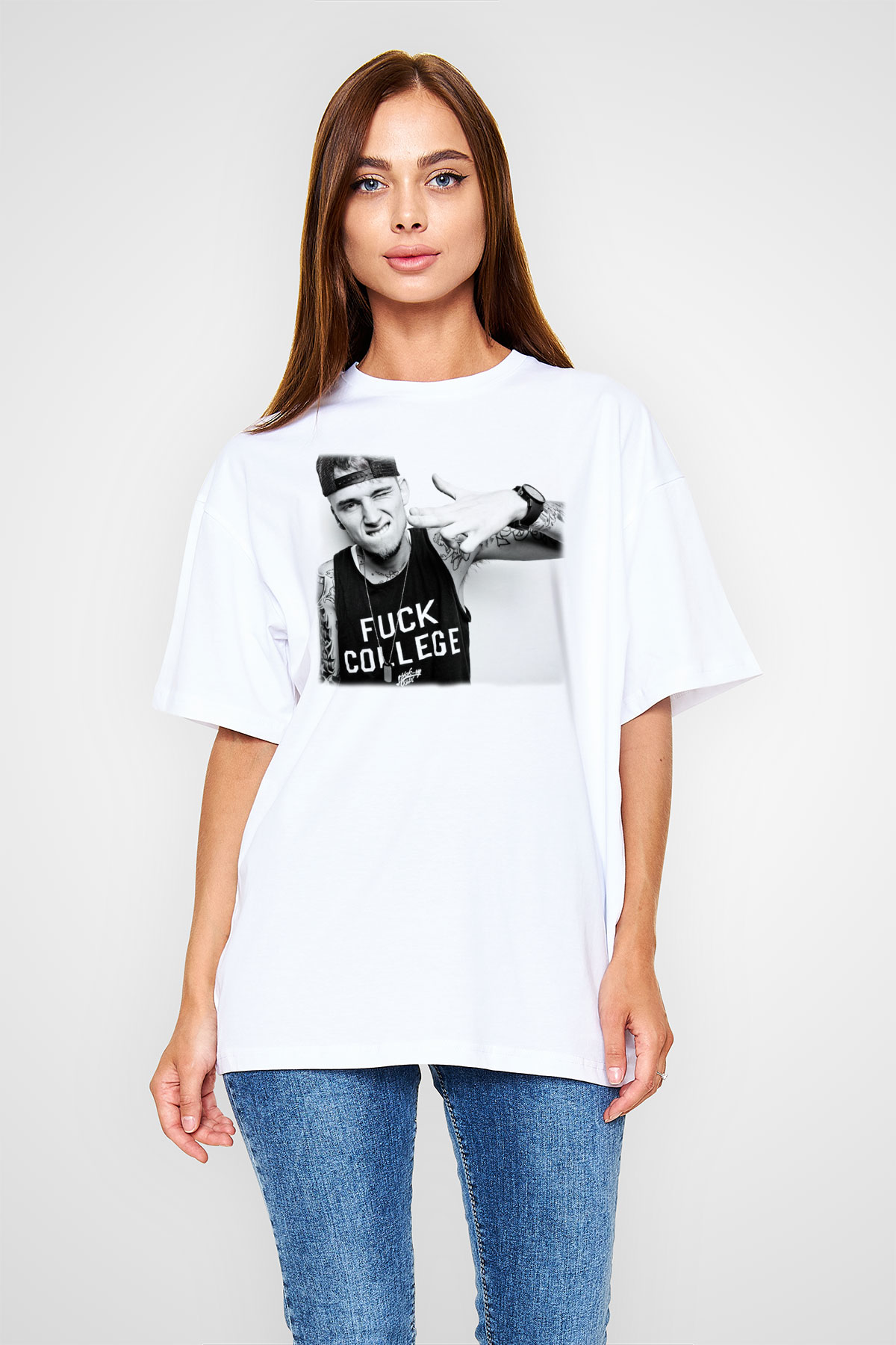 Machine Gun Kelly Beyaz Unisex Oversize Tişört T-Shirt