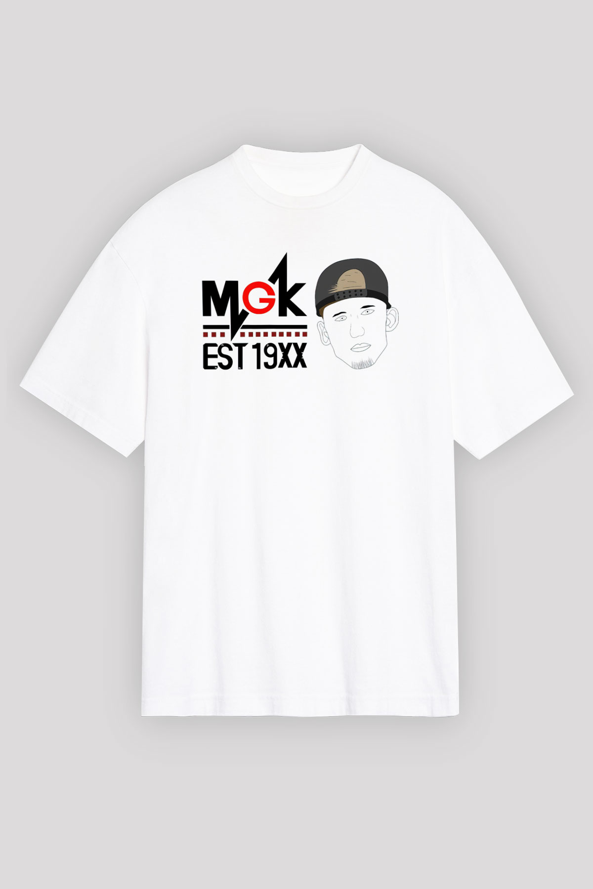 Machine Gun Kelly Beyaz Unisex Oversize Tişört T-Shirt