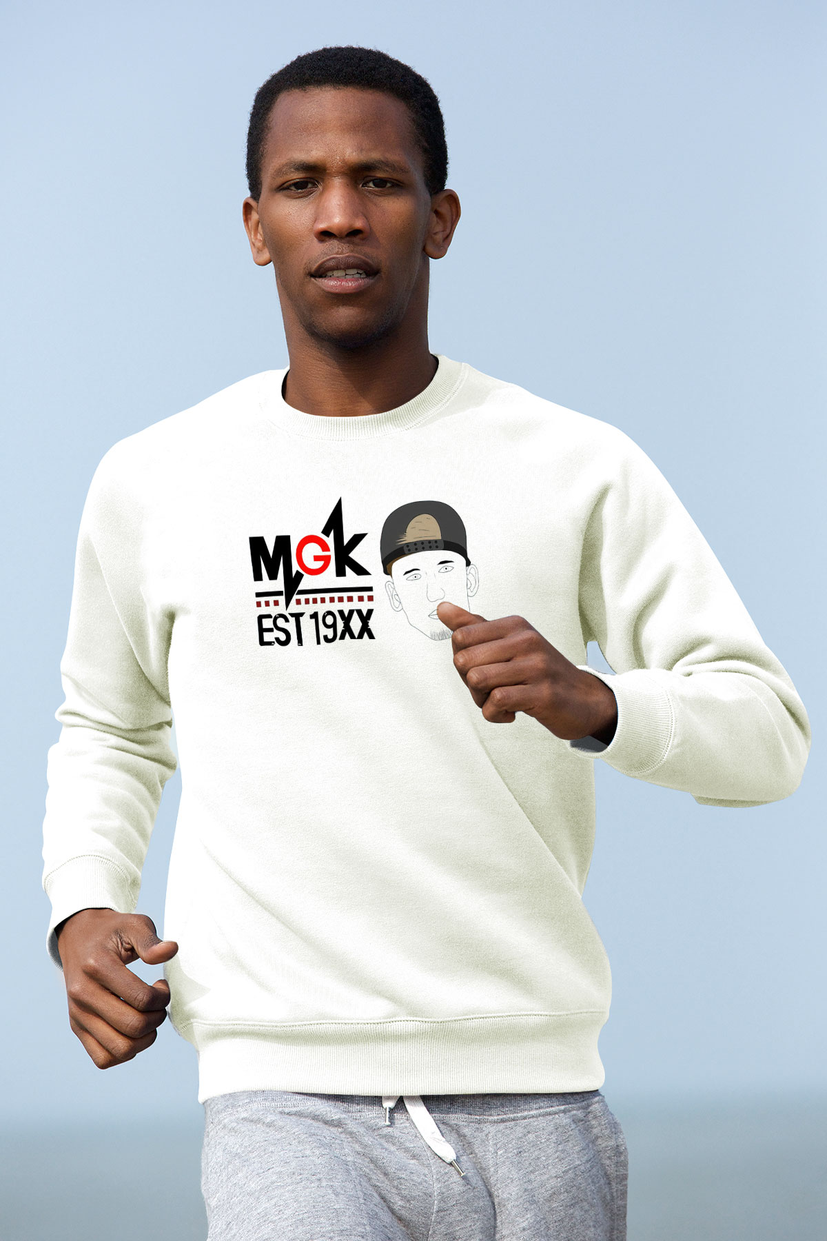 Machine Gun Kelly Beyaz Unisex Sweatshirt