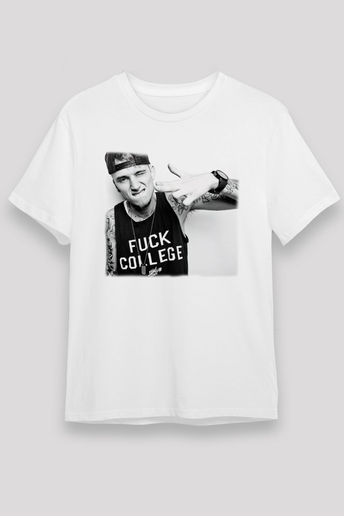 Machine Gun Kelly Beyaz Unisex Tişört T-Shirt - TişörtFabrikası