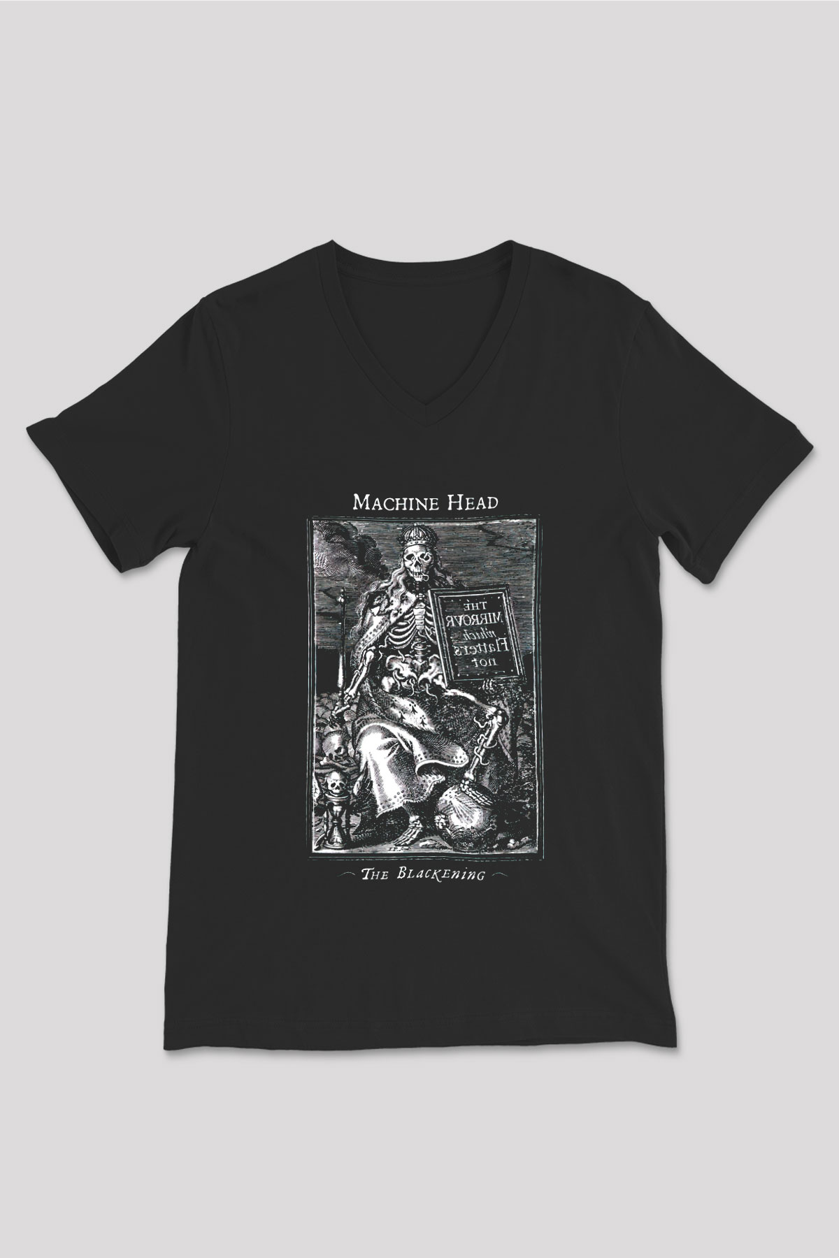 Machine Head Siyah Unisex V Yaka Tişört T-Shirt