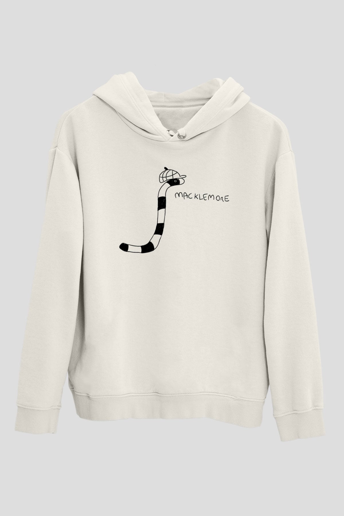 Macklemore Beyaz Unisex Kapüşonlu Sweatshirt
