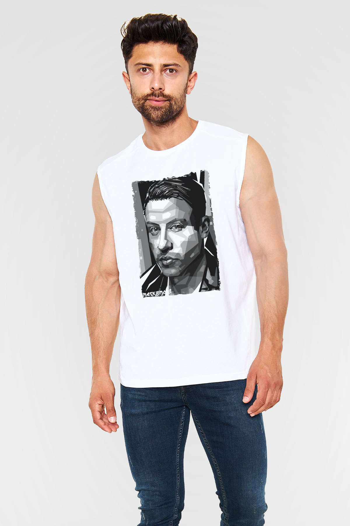 Macklemore Beyaz Unisex Kolsuz Tişört