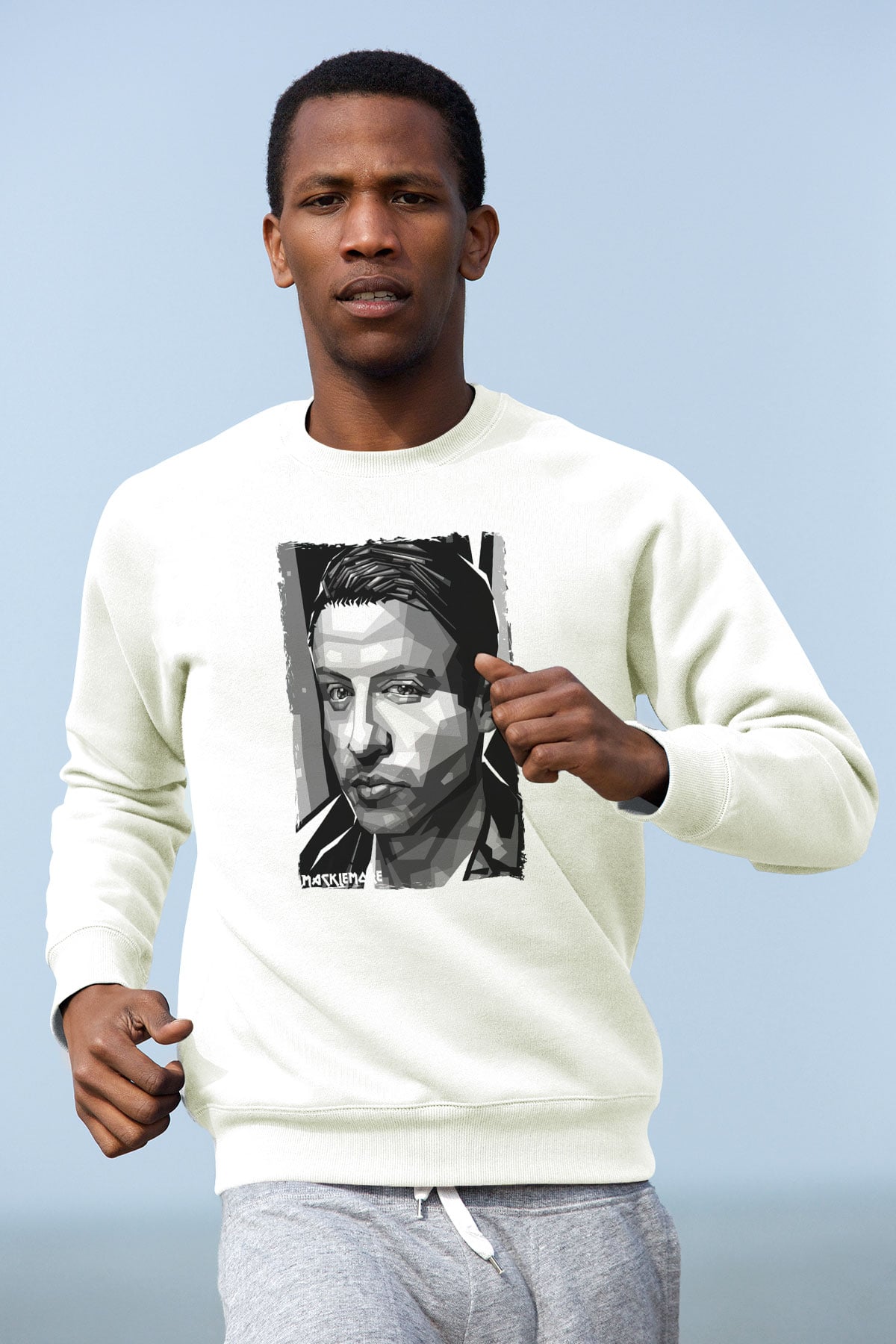 Macklemore Beyaz Unisex Sweatshirt