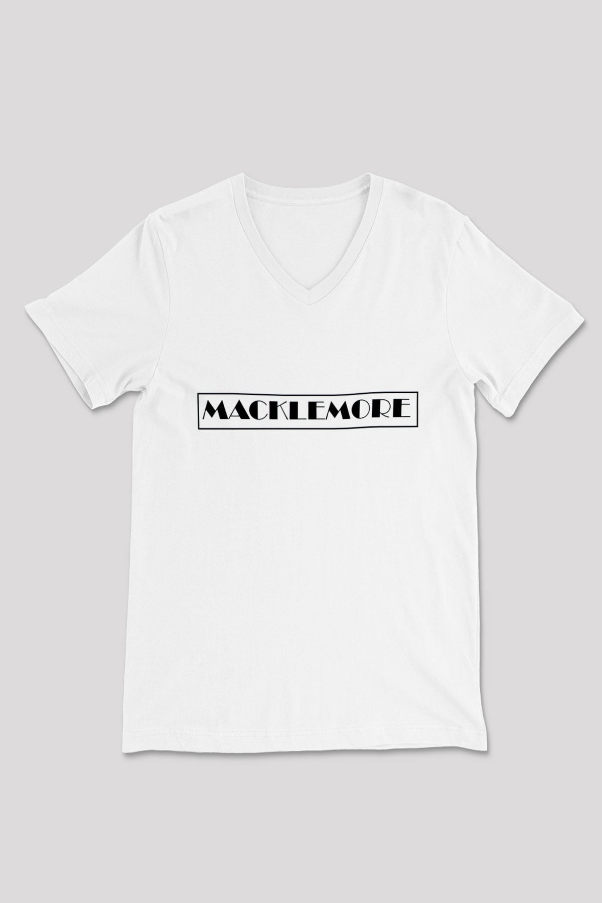 Macklemore Beyaz Unisex V Yaka Tişört