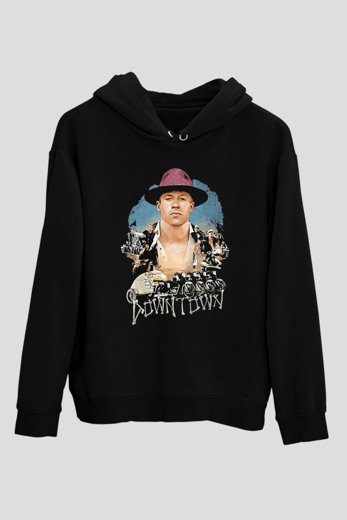 Macklemore Siyah Unisex Kapüşonlu Sweatshirt