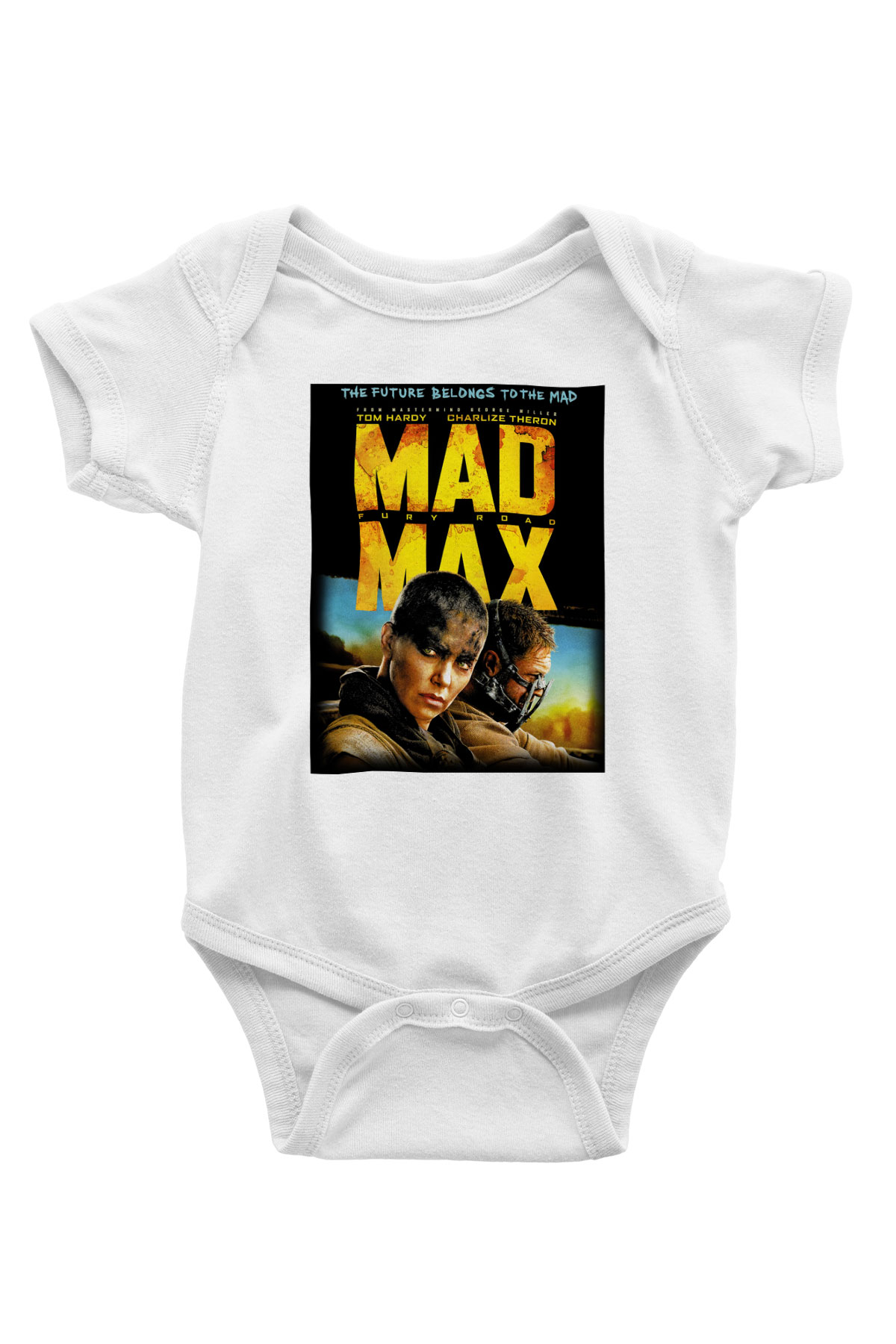 Mad Max Baskılı Beyaz Unisex Bebek Body - Zıbın
