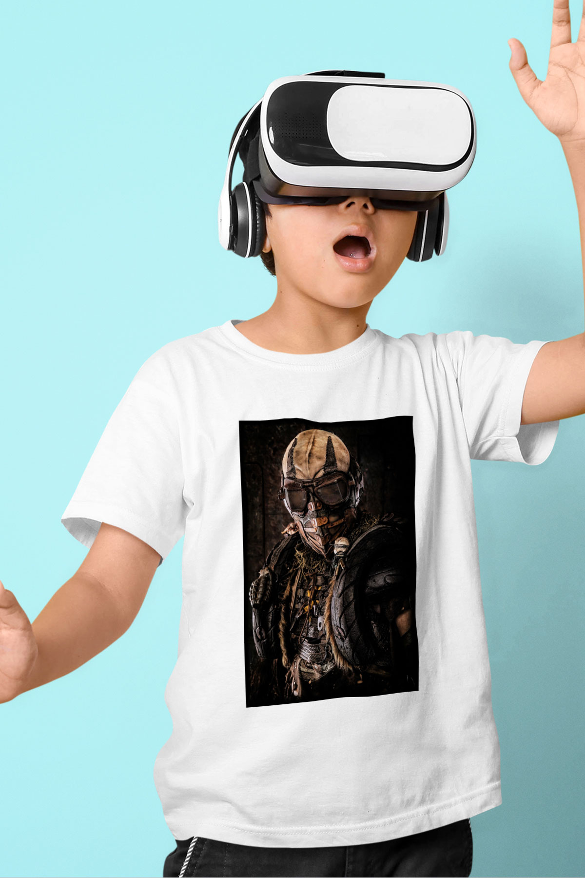 Mad Max Baskılı Beyaz Unisex Çocuk Tişört