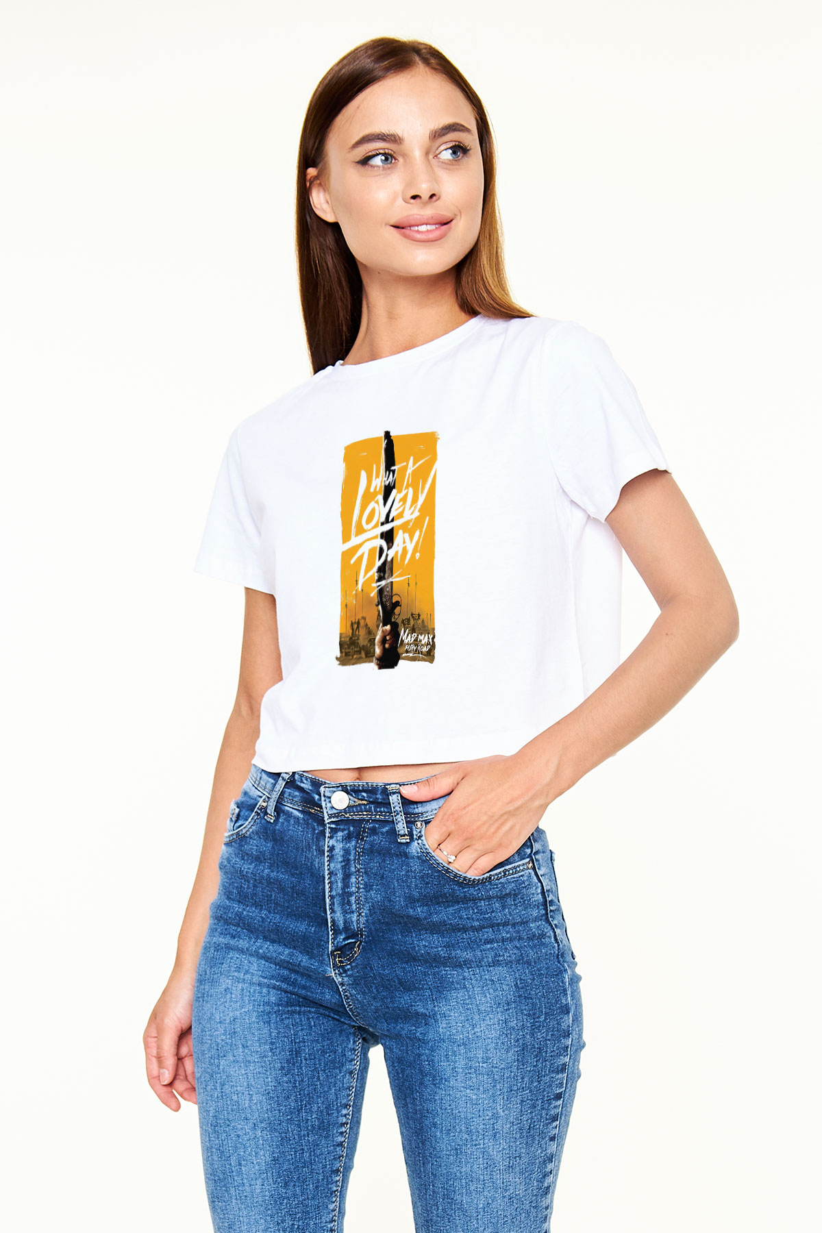 Mad Max Beyaz Croptop Tişört