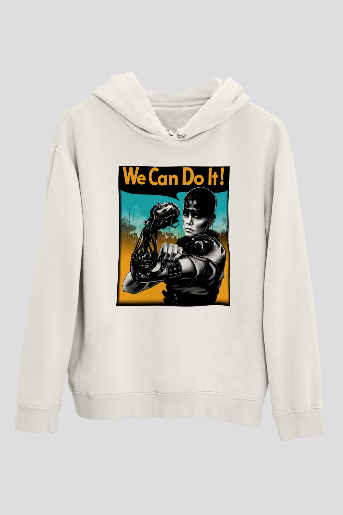 Mad Max Beyaz Unisex Hoodie