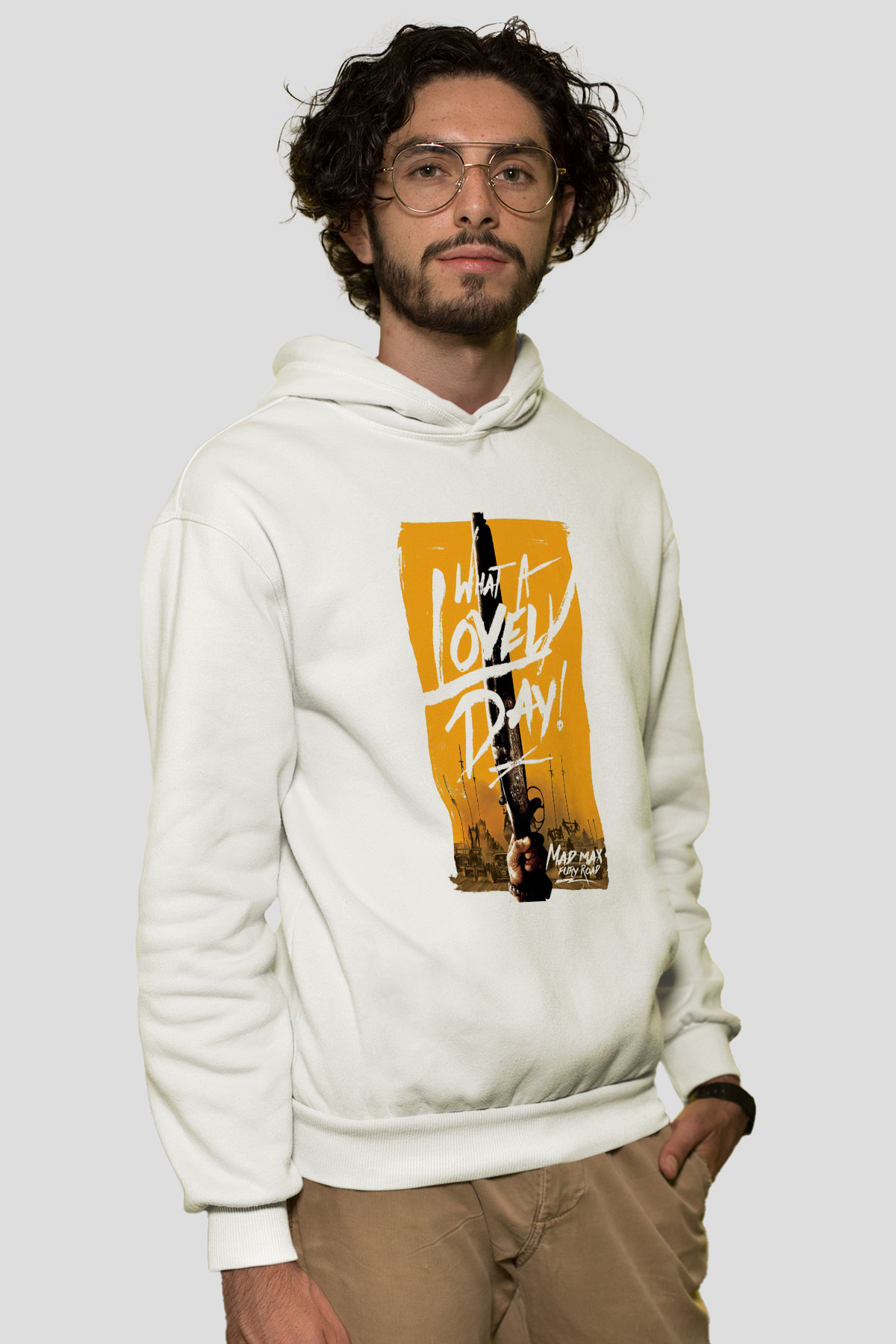Mad Max Beyaz Unisex Hoodie