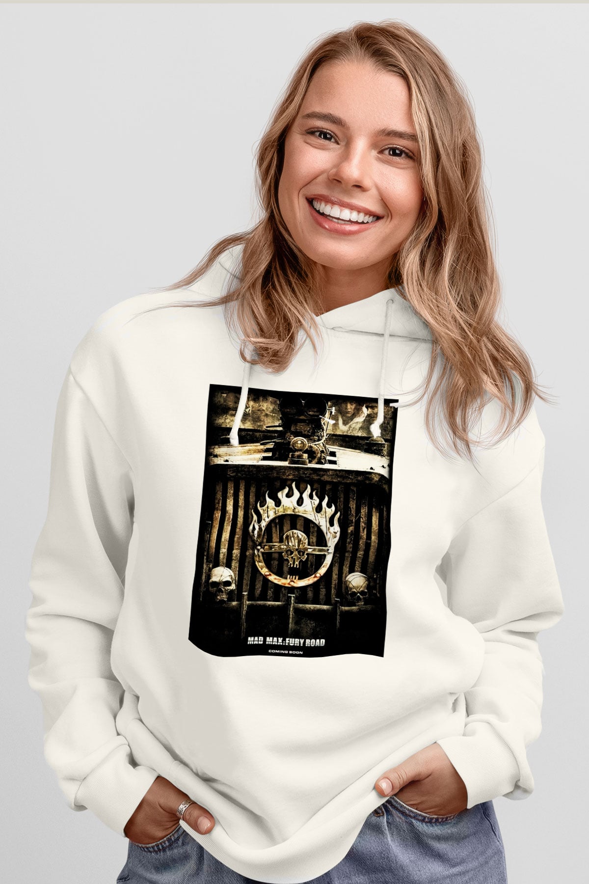 Mad Max Beyaz Unisex Hoodie