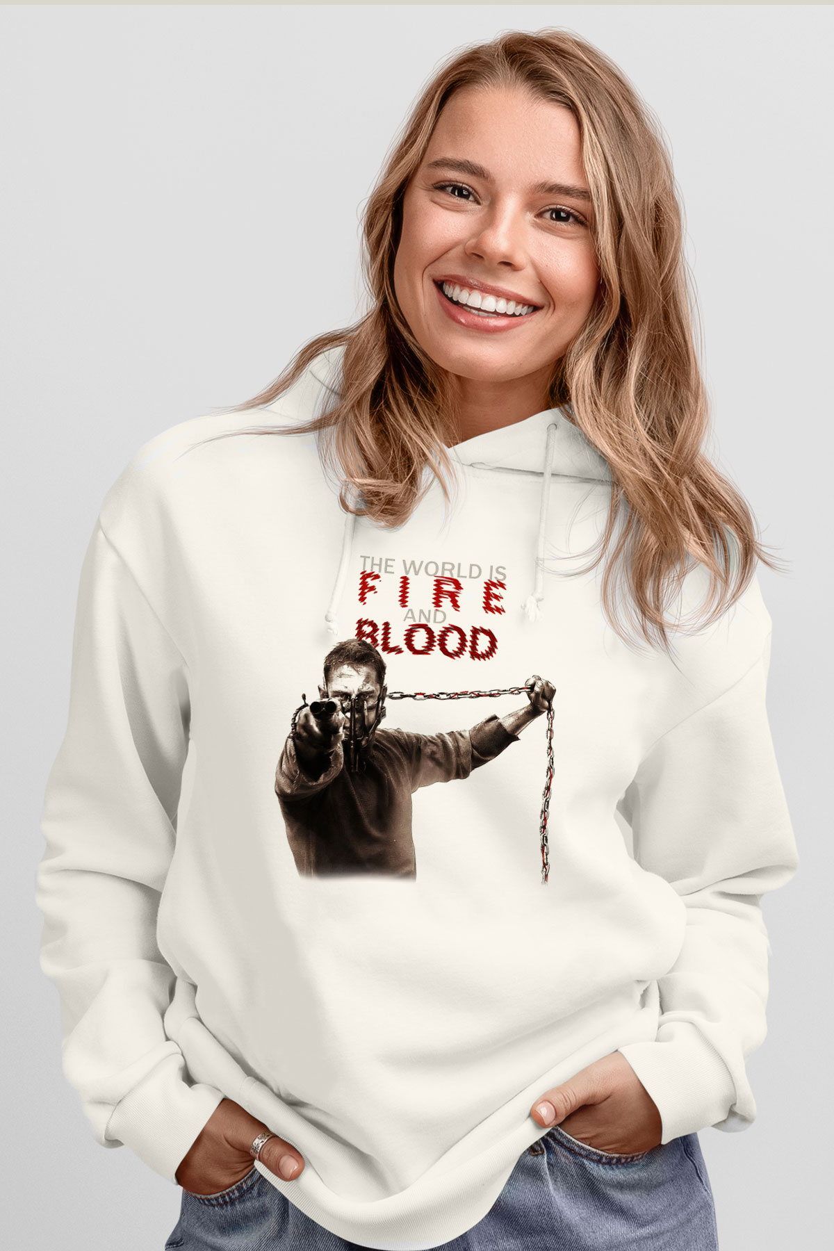 Mad Max Beyaz Unisex Hoodie