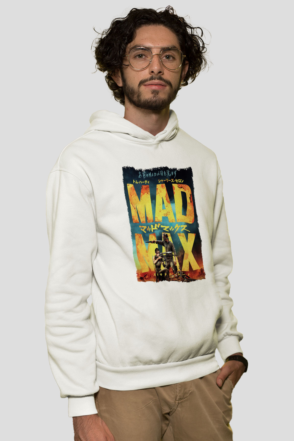 Mad Max Beyaz Unisex Hoodie