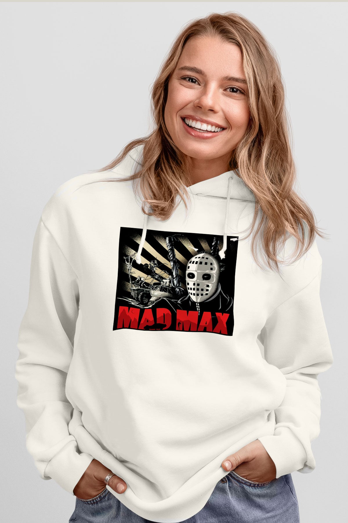 Mad Max Beyaz Unisex Hoodie