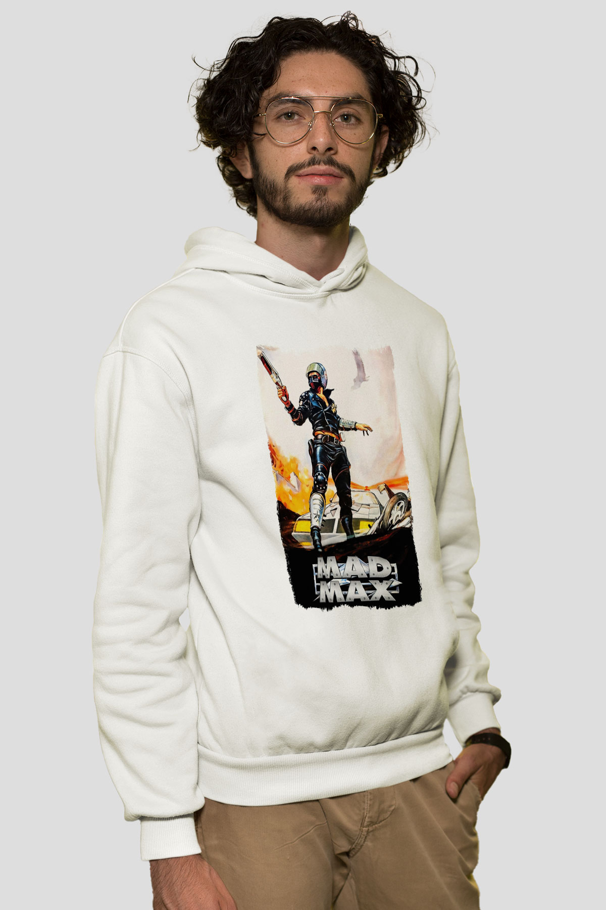 Mad Max Beyaz Unisex Hoodie