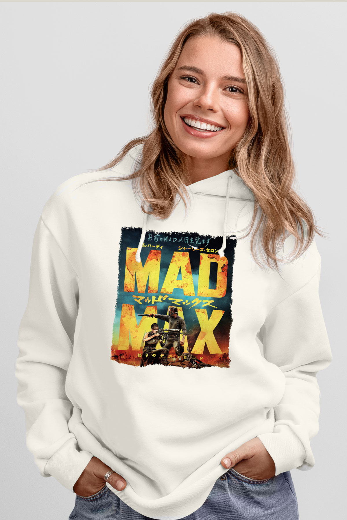 Mad Max Beyaz Unisex Hoodie