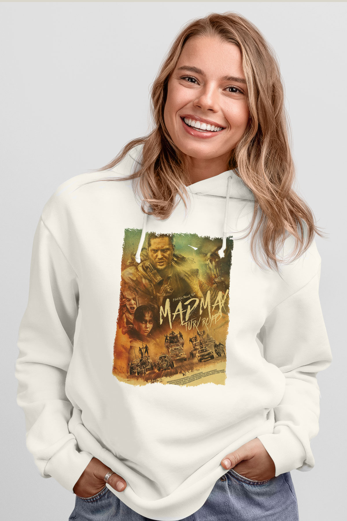 Mad Max Beyaz Unisex Hoodie