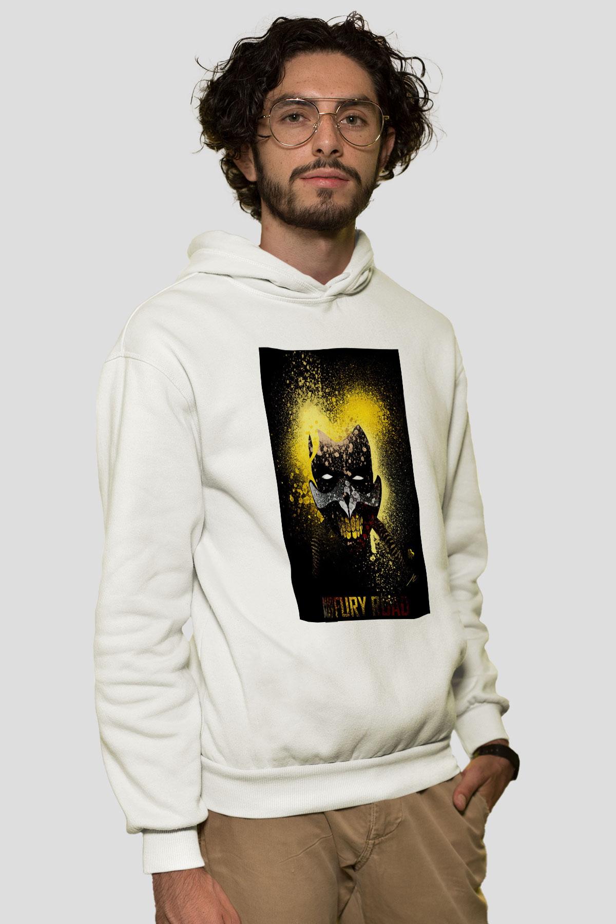 Mad Max Beyaz Unisex Hoodie