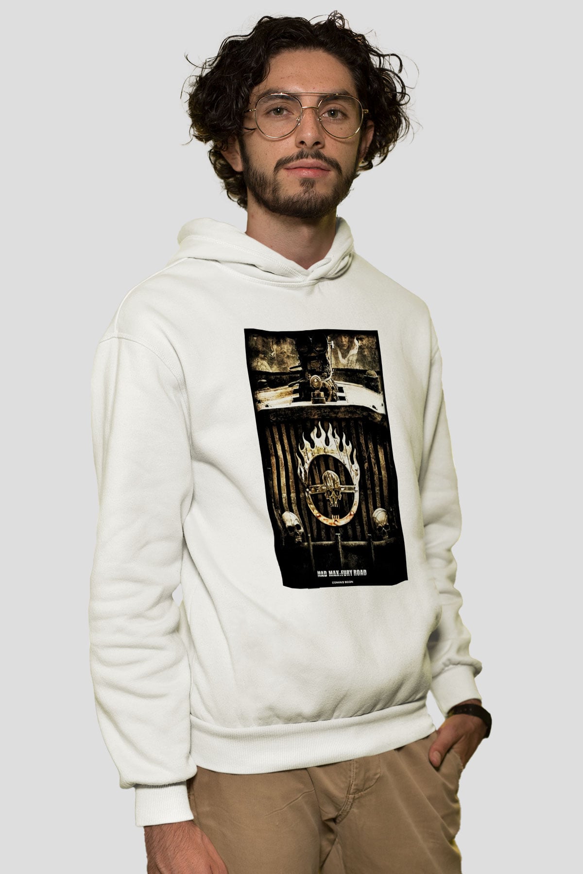 Mad Max Beyaz Unisex Hoodie