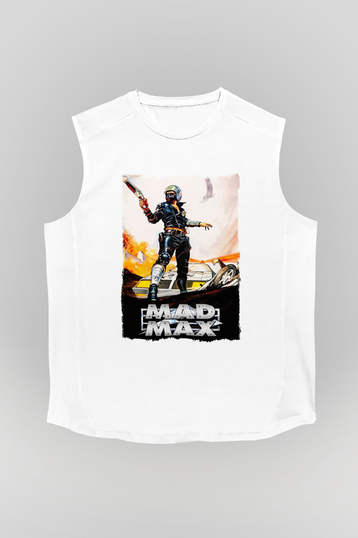 Mad Max Beyaz Unisex Kolsuz Tişört