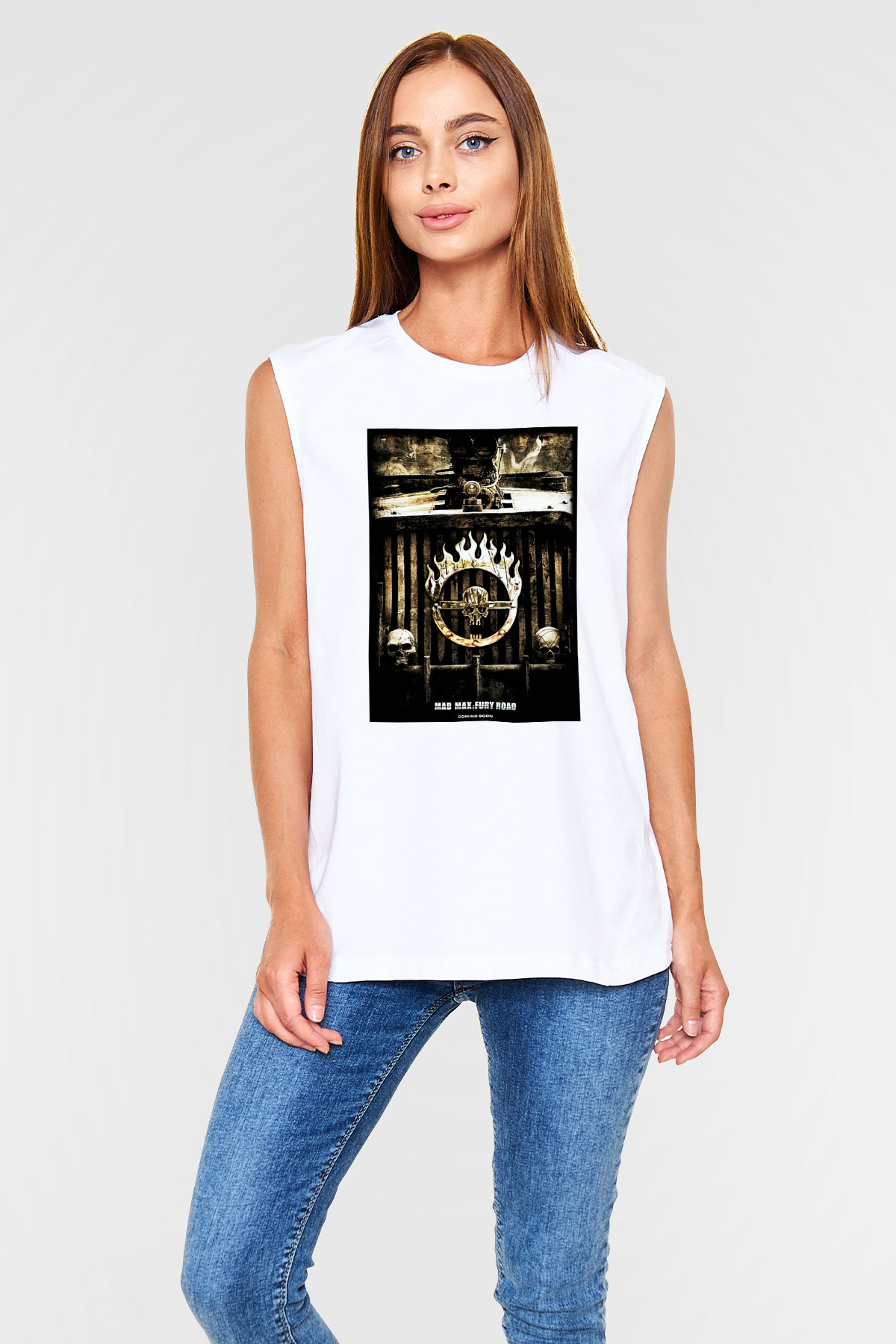 Mad Max Beyaz Unisex Kolsuz Tişört
