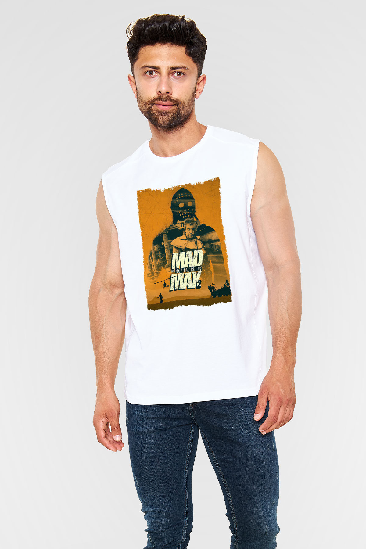 Mad Max Beyaz Unisex Kolsuz Tişört