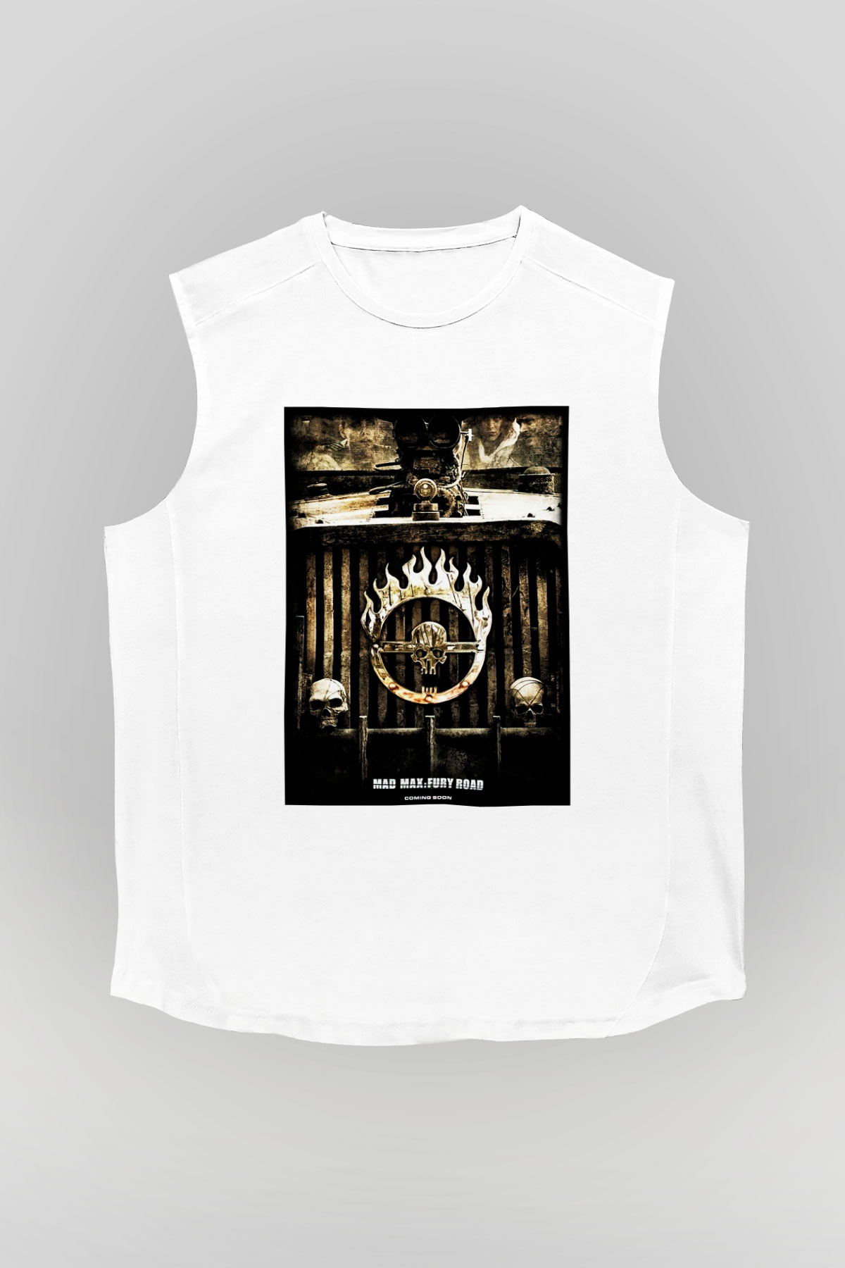 Mad Max Beyaz Unisex Kolsuz Tişört