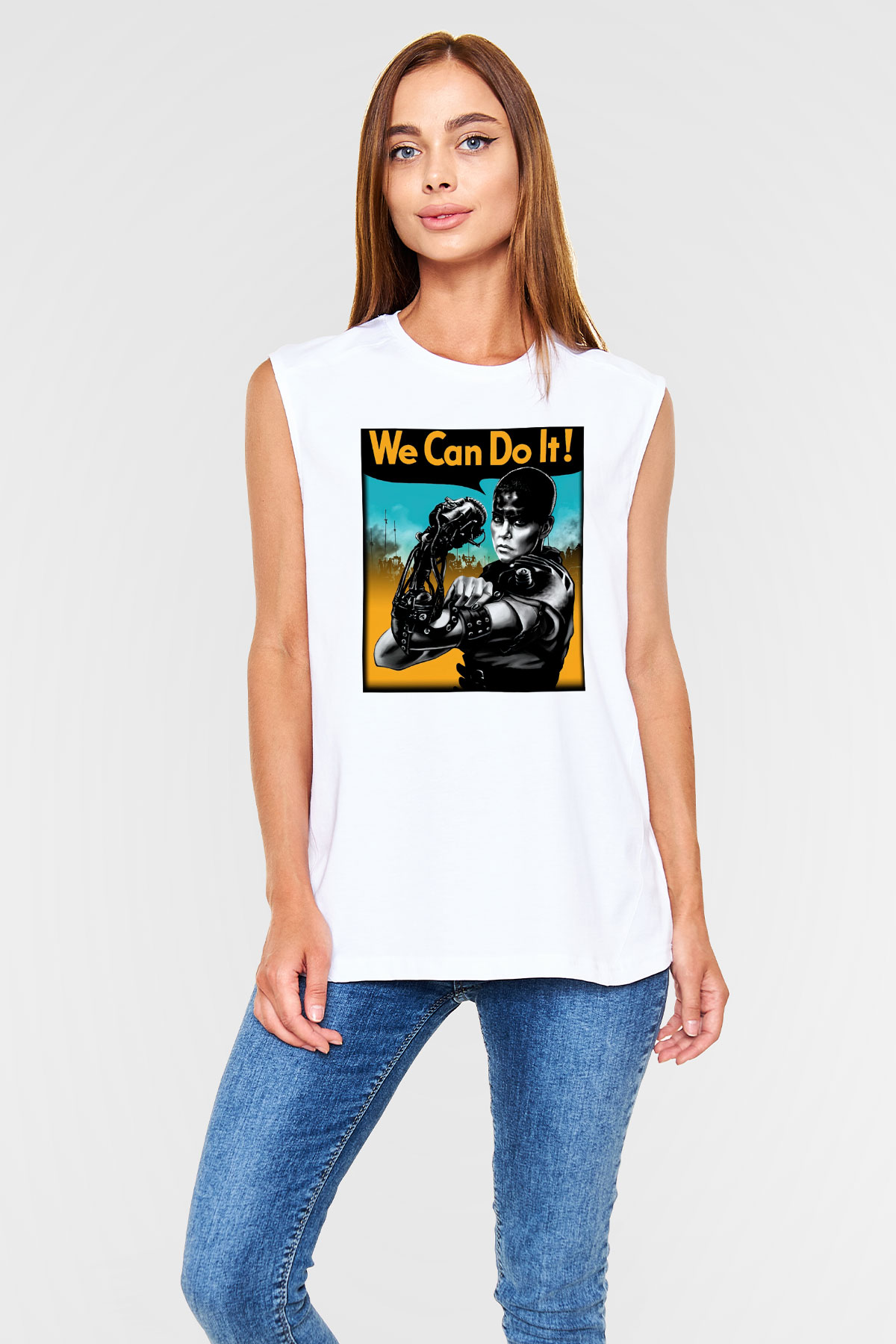 Mad Max Beyaz Unisex Kolsuz Tişört