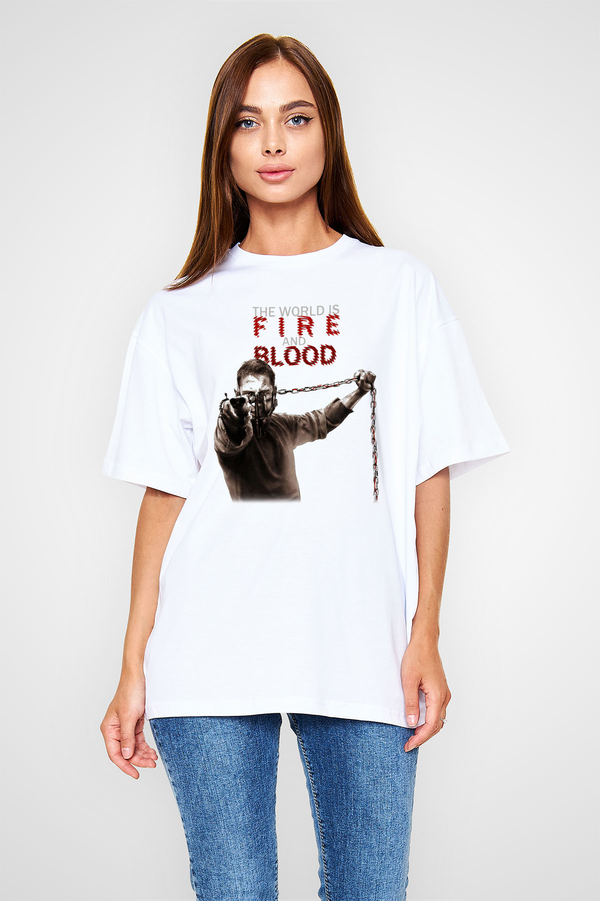 Mad Max Beyaz Unisex Oversize Tişört T-Shirt