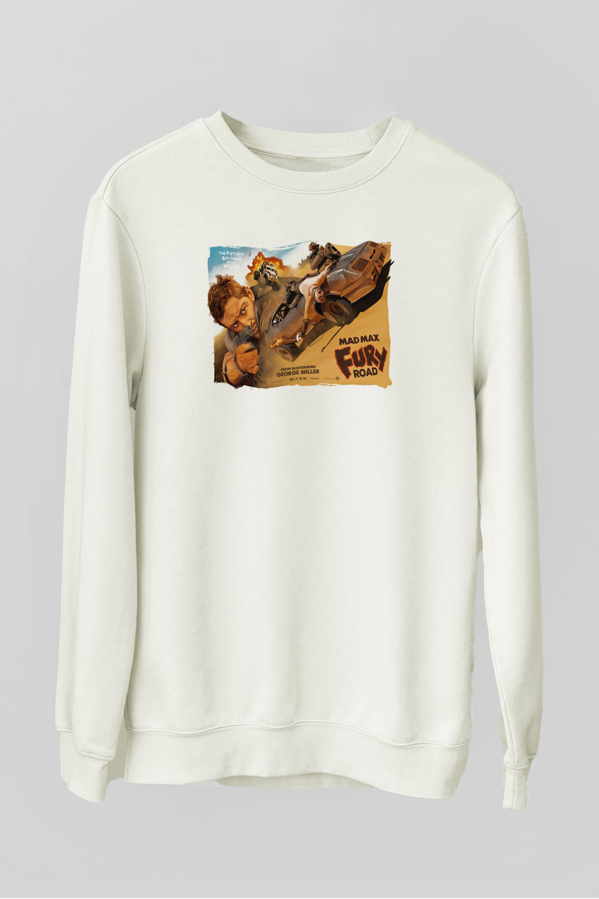 Mad Max Beyaz Unisex Sweatshirt