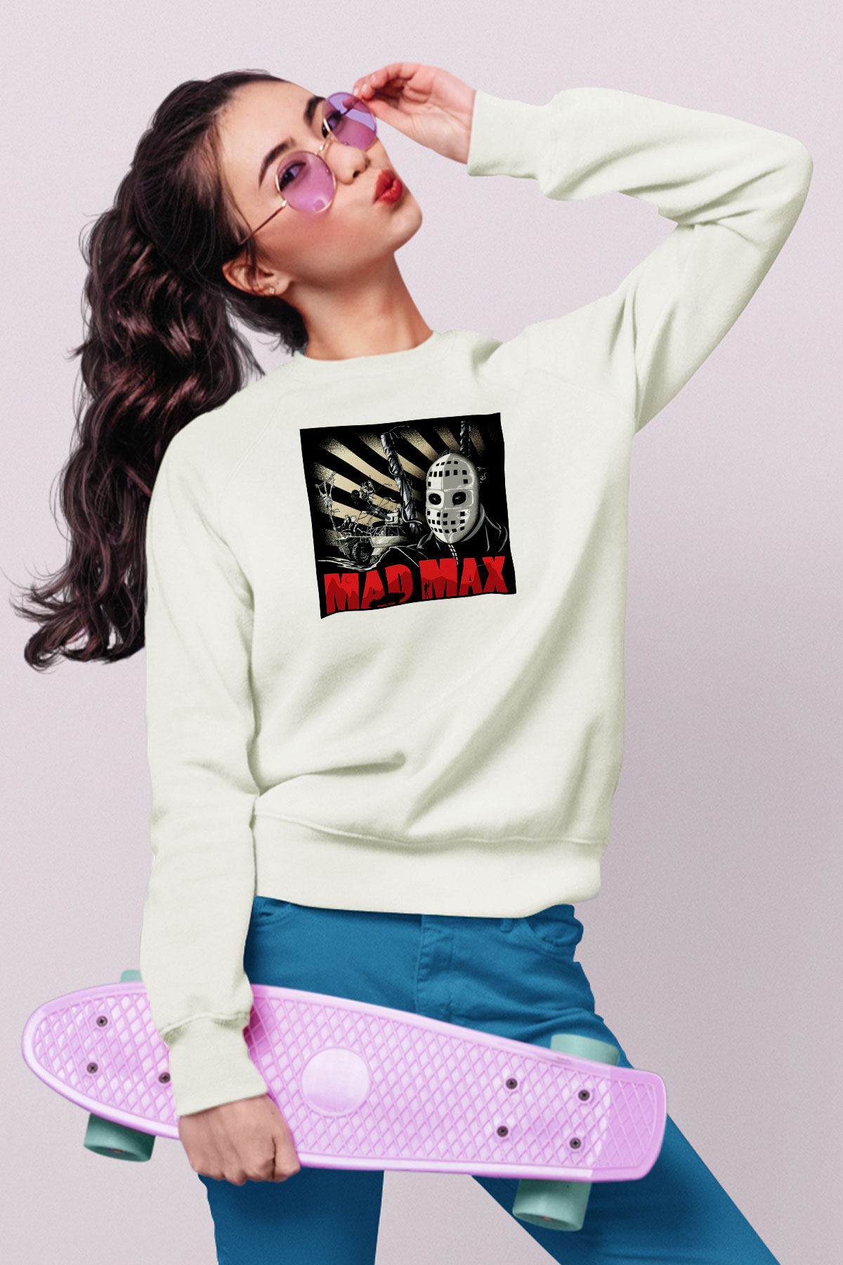Mad Max Beyaz Unisex Sweatshirt