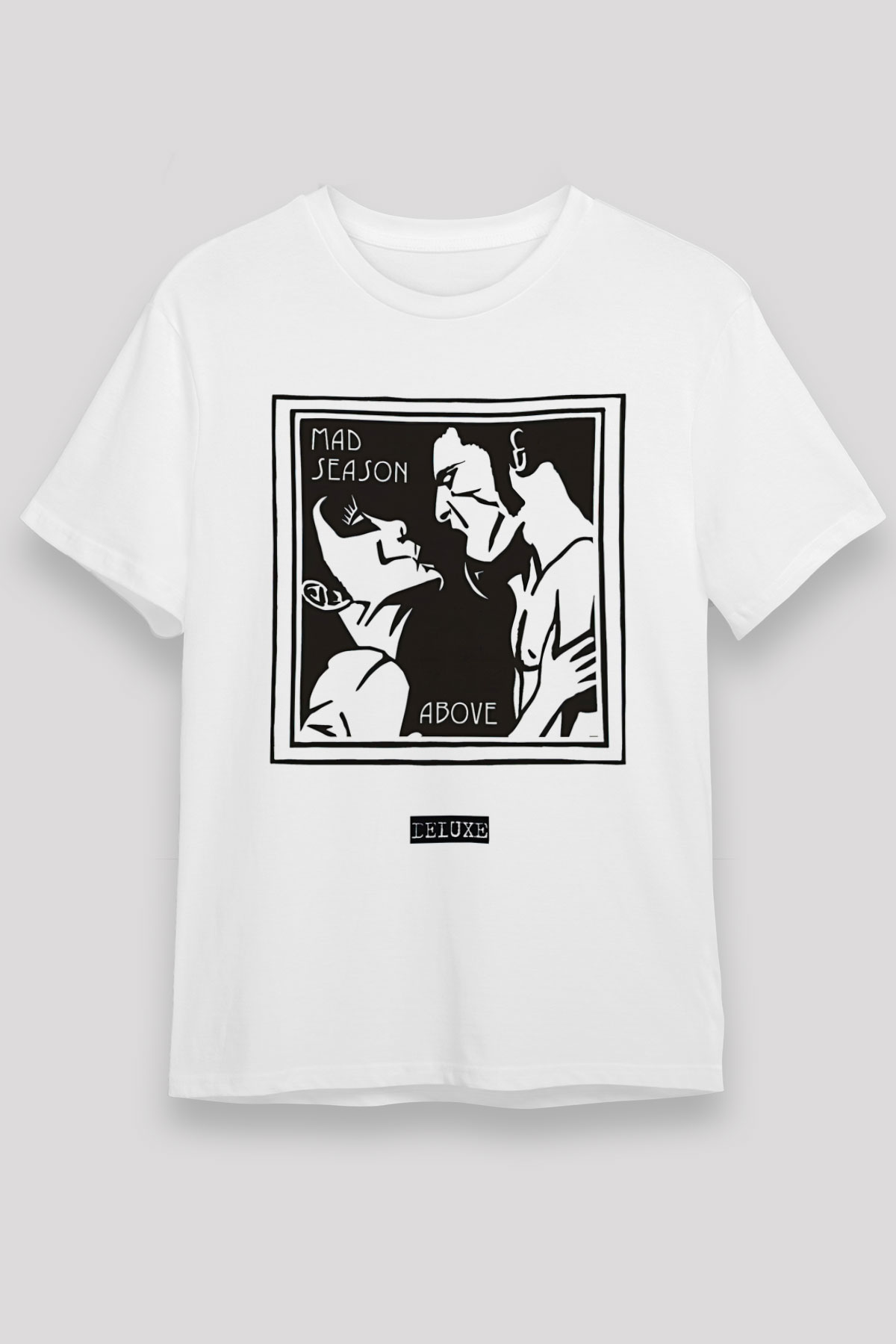 Mad Season Baskılı Unisex Beyaz Tişört - Tshirt