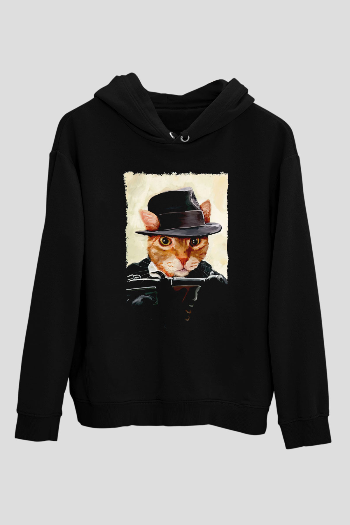 Mafya KediSiyah  Unisex Hoodie