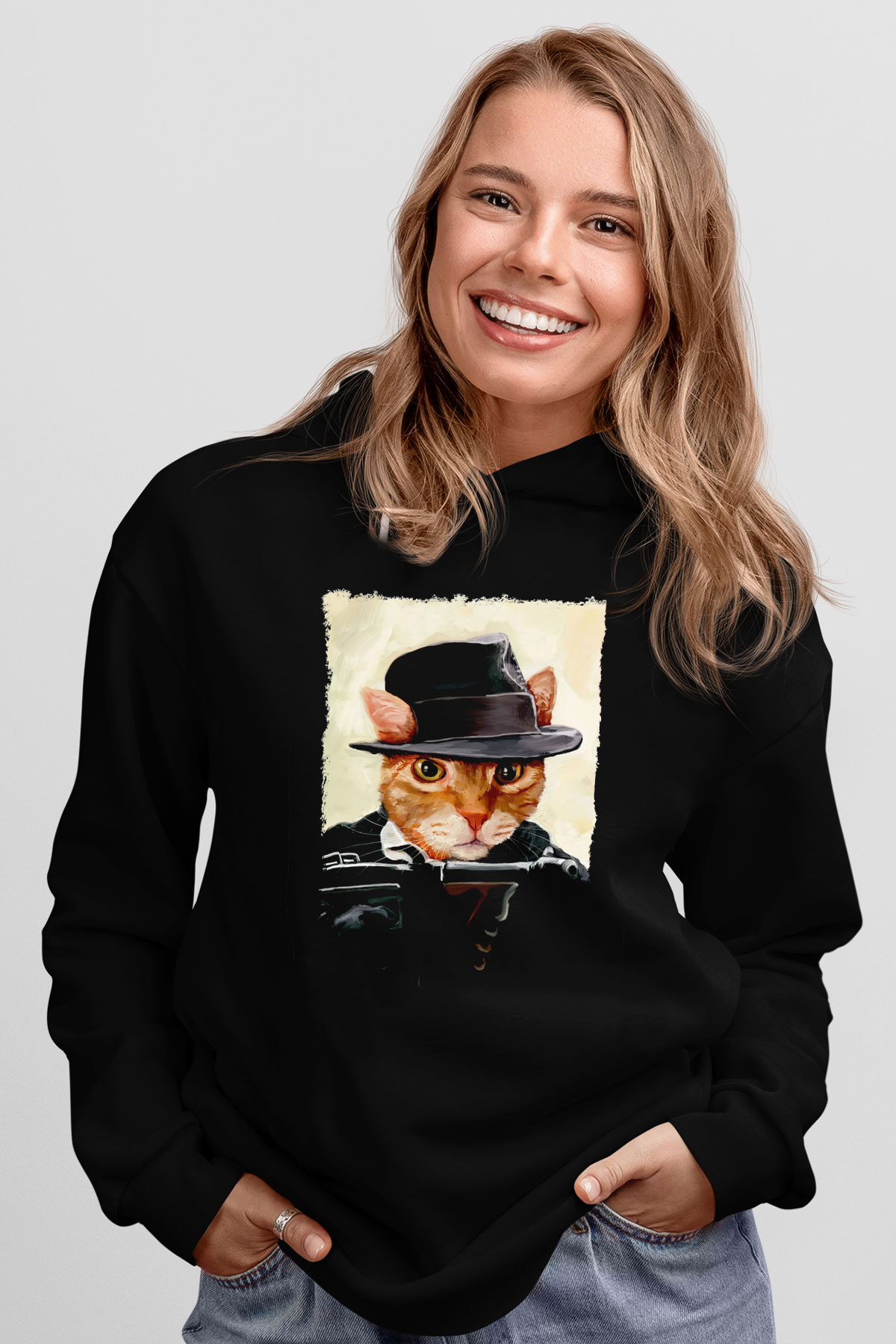 Mafya KediSiyah  Unisex Hoodie