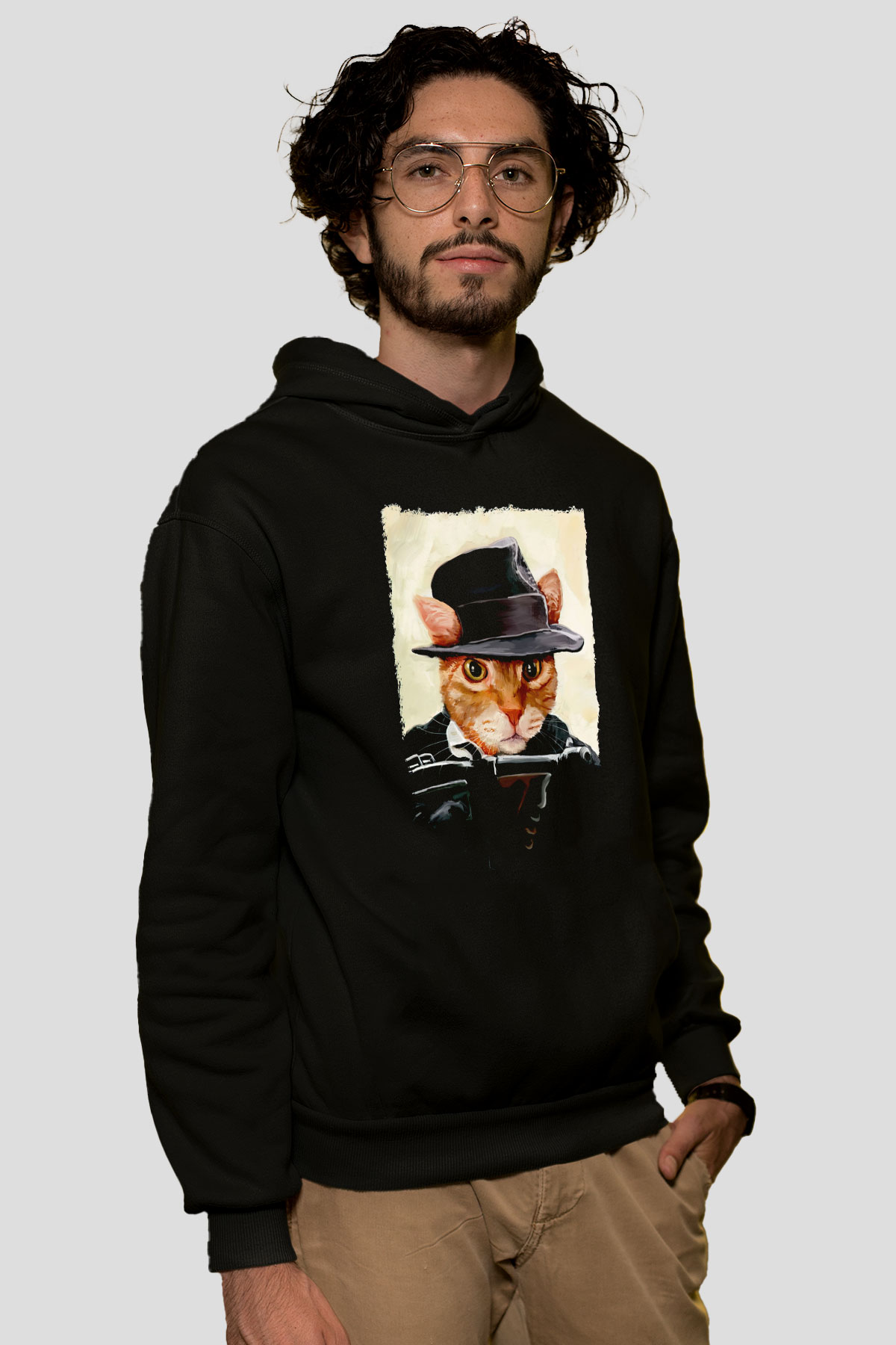 Mafya KediSiyah  Unisex Hoodie