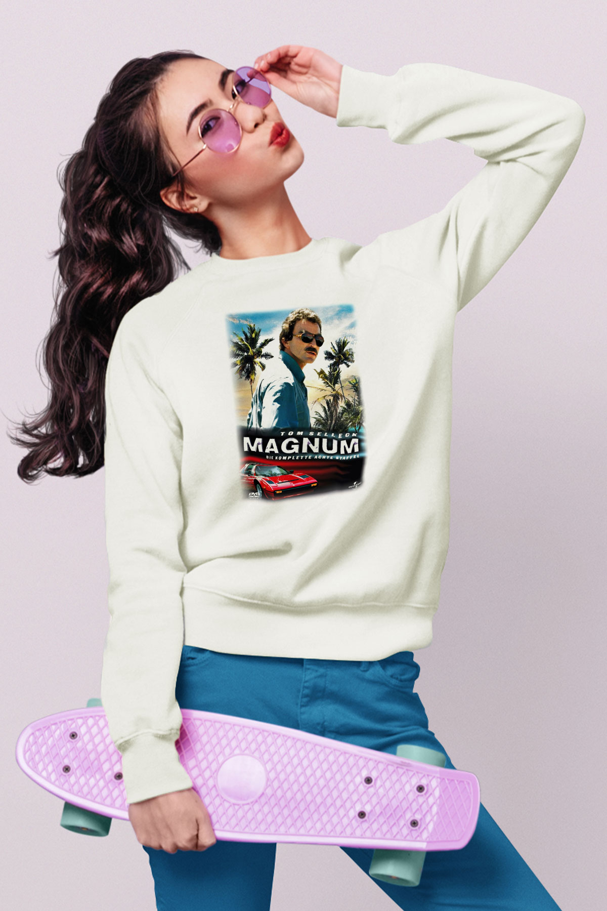 Magnum P.I. Beyaz Unisex Sweatshirt