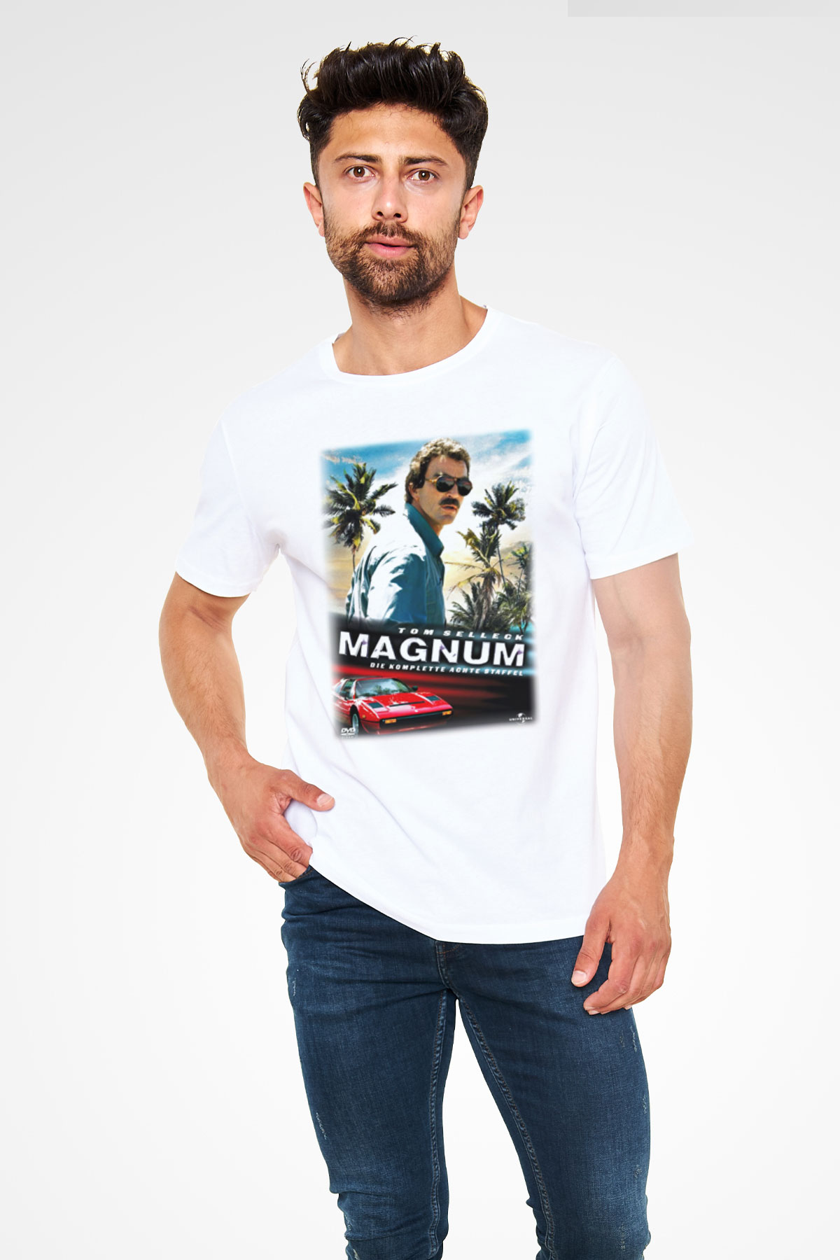 Magnum P.I. Beyaz Unisex Tişört T-Shirt