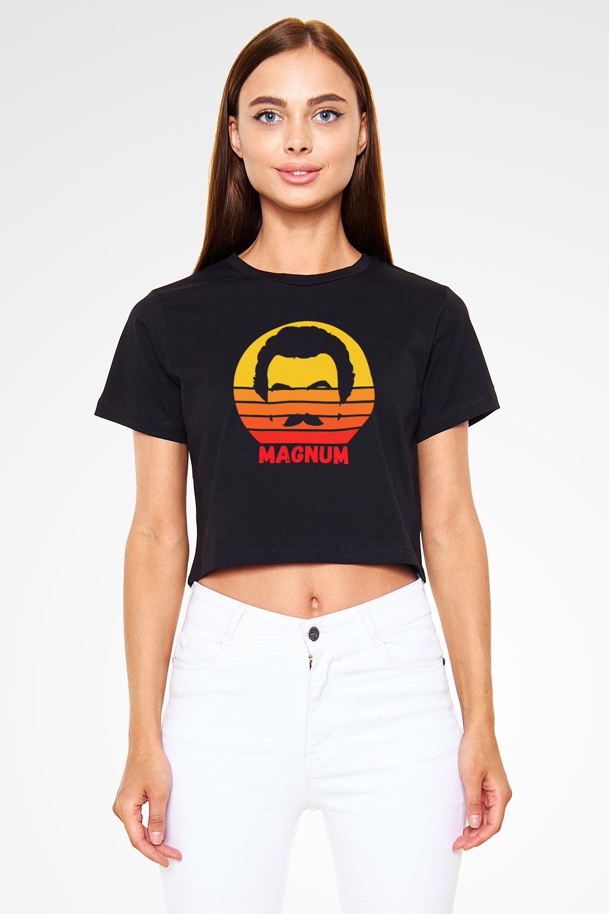 Magnum P.I. Siyah  Crop Top Tişört