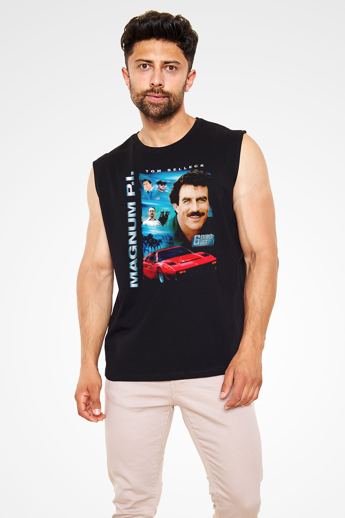 Magnum P.I. Siyah Unisex Kolsuz Tişört