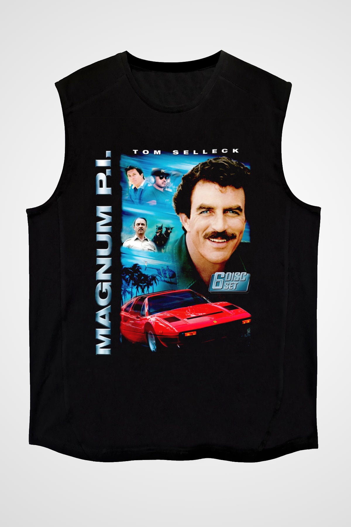 Magnum P.I. Siyah Unisex Kolsuz Tişört