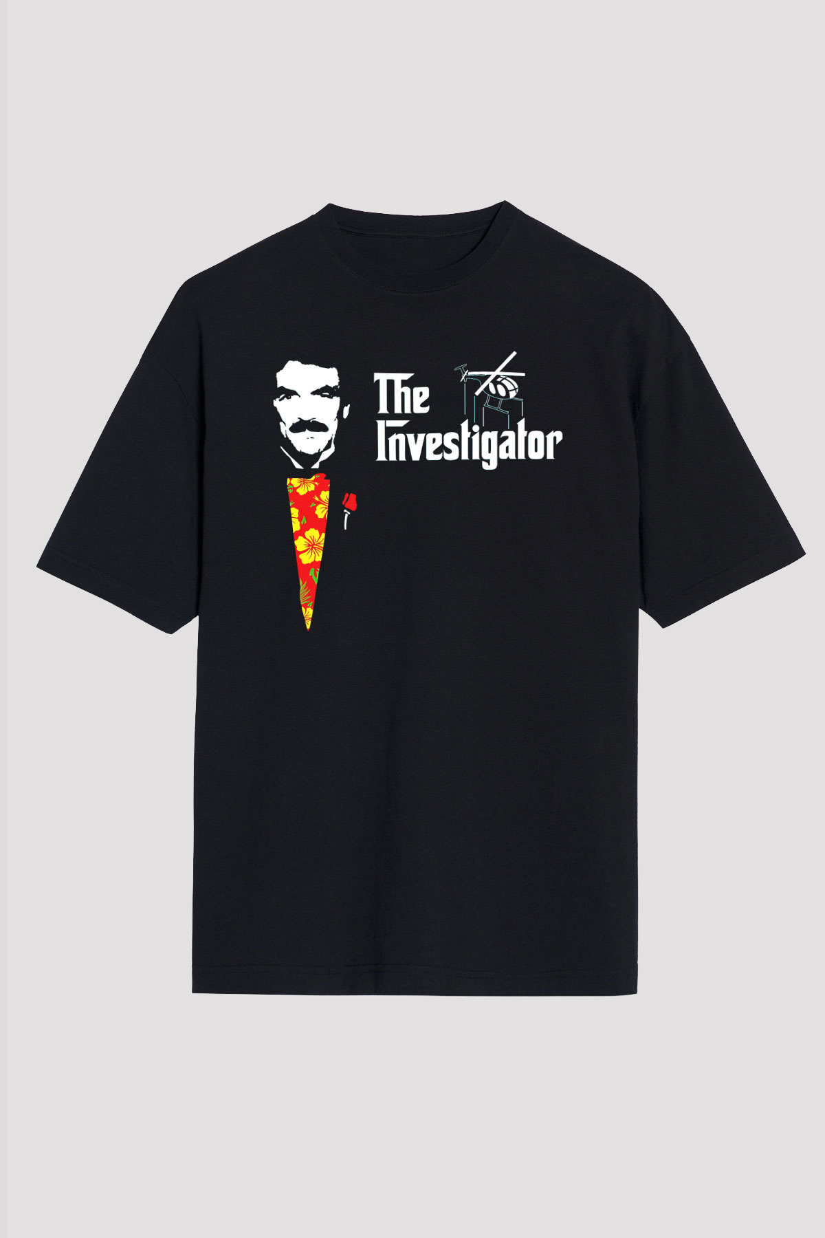 Magnum P.I. Siyah Oversize Tişört Oversize T-shirt