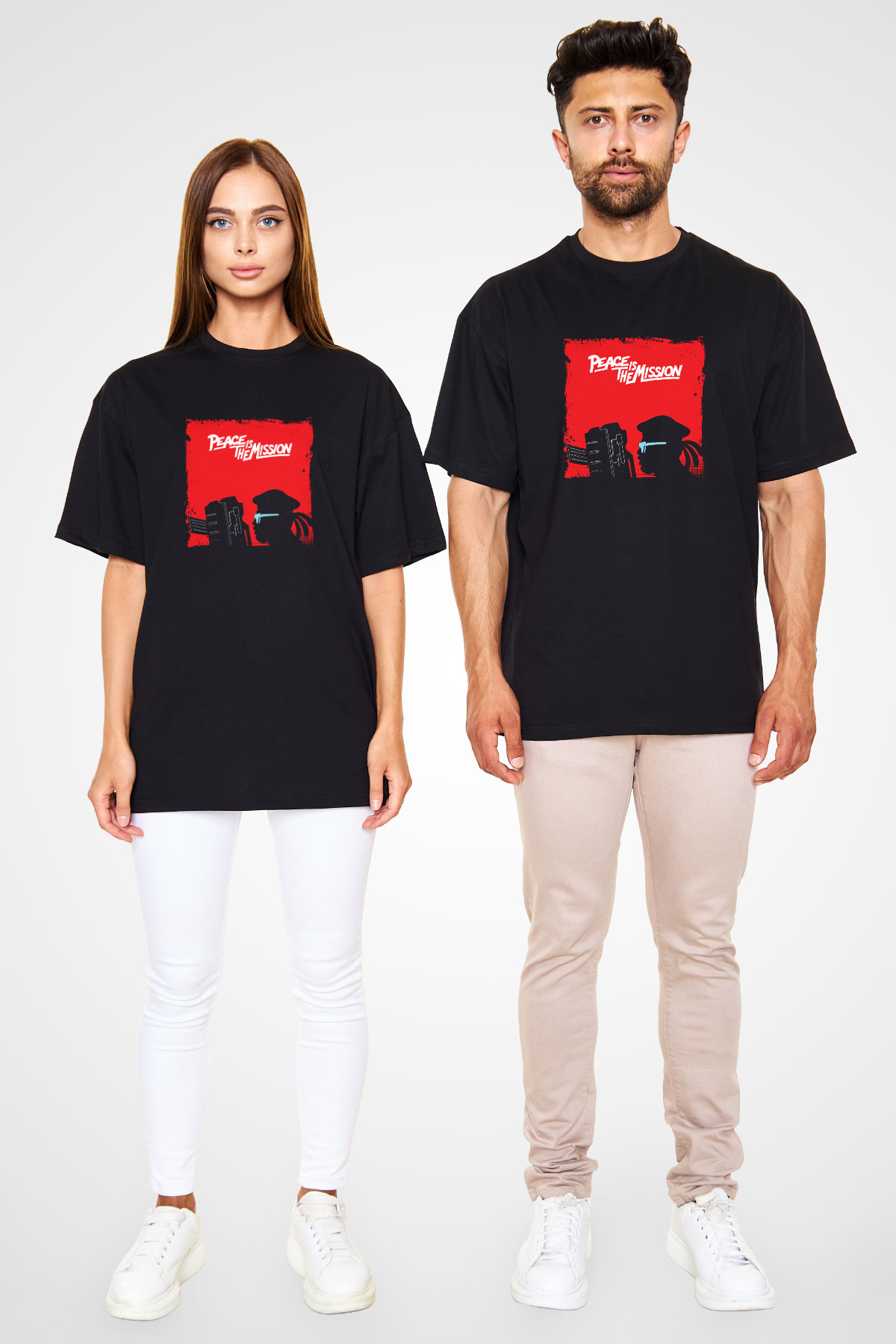 Major Lazer Baskılı Unisex Oversize Siyah Tişört