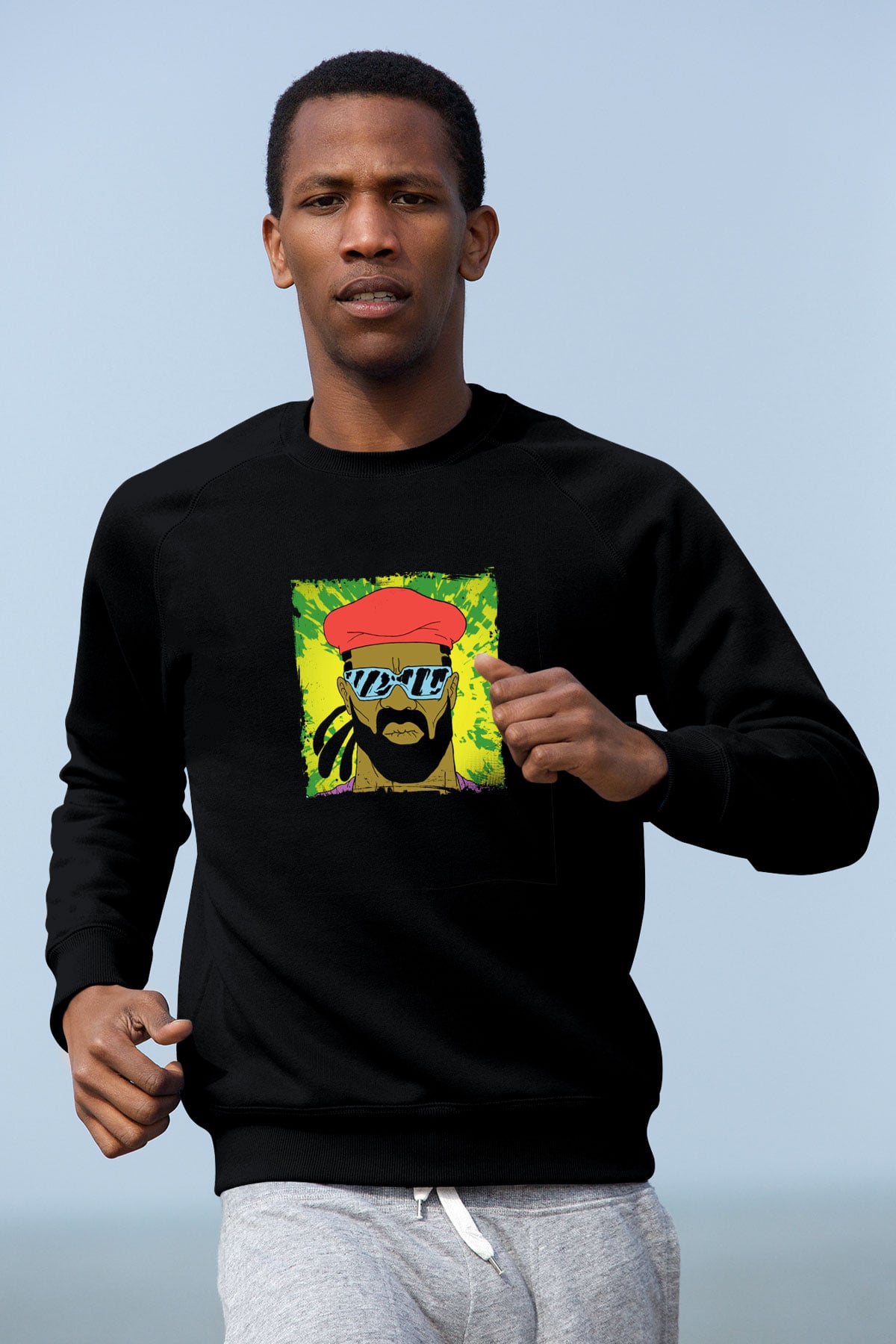 Major Lazer Baskılı Unisex Siyah Sweatshirt