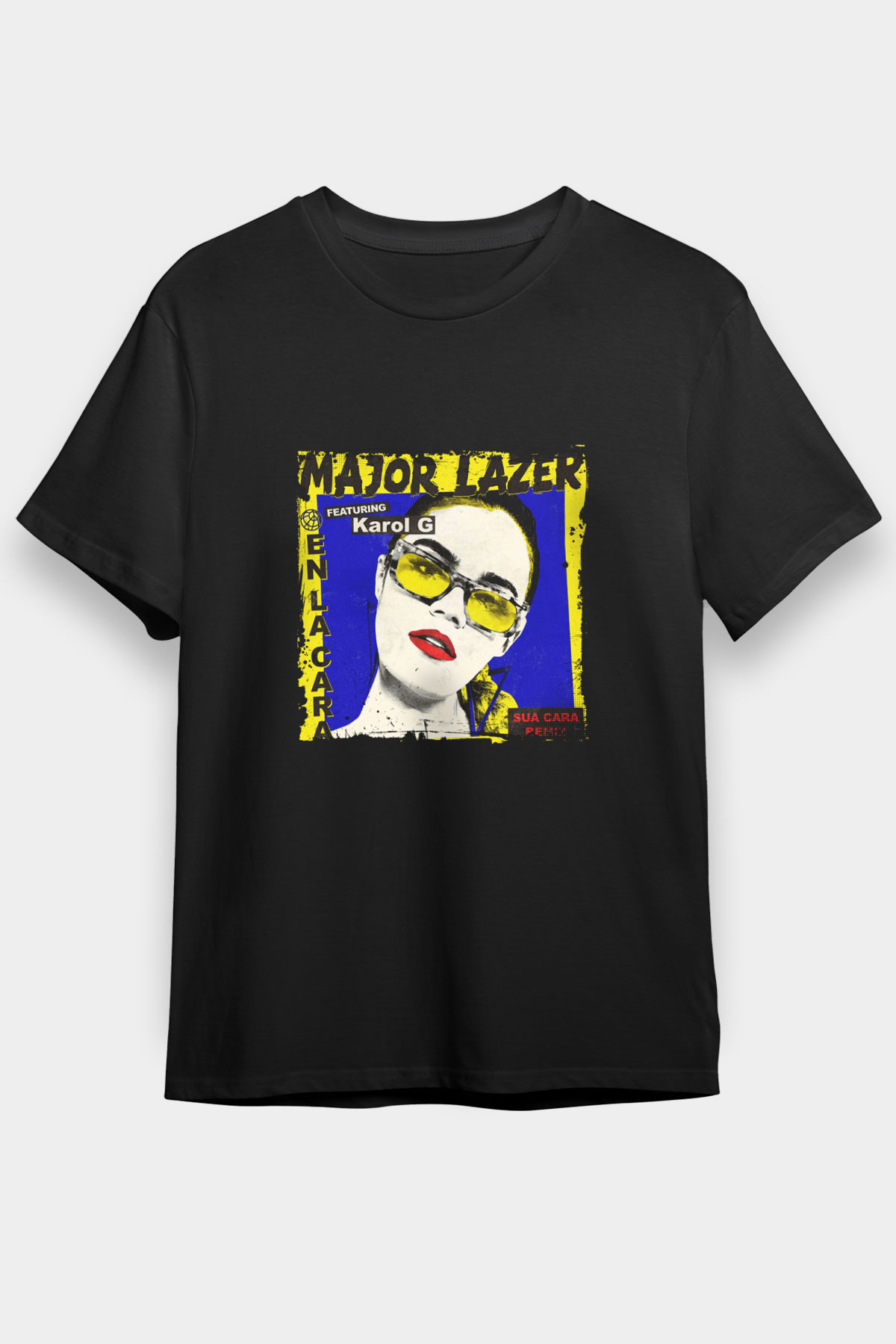 Major Lazer Baskılı Unisex Siyah Tişört