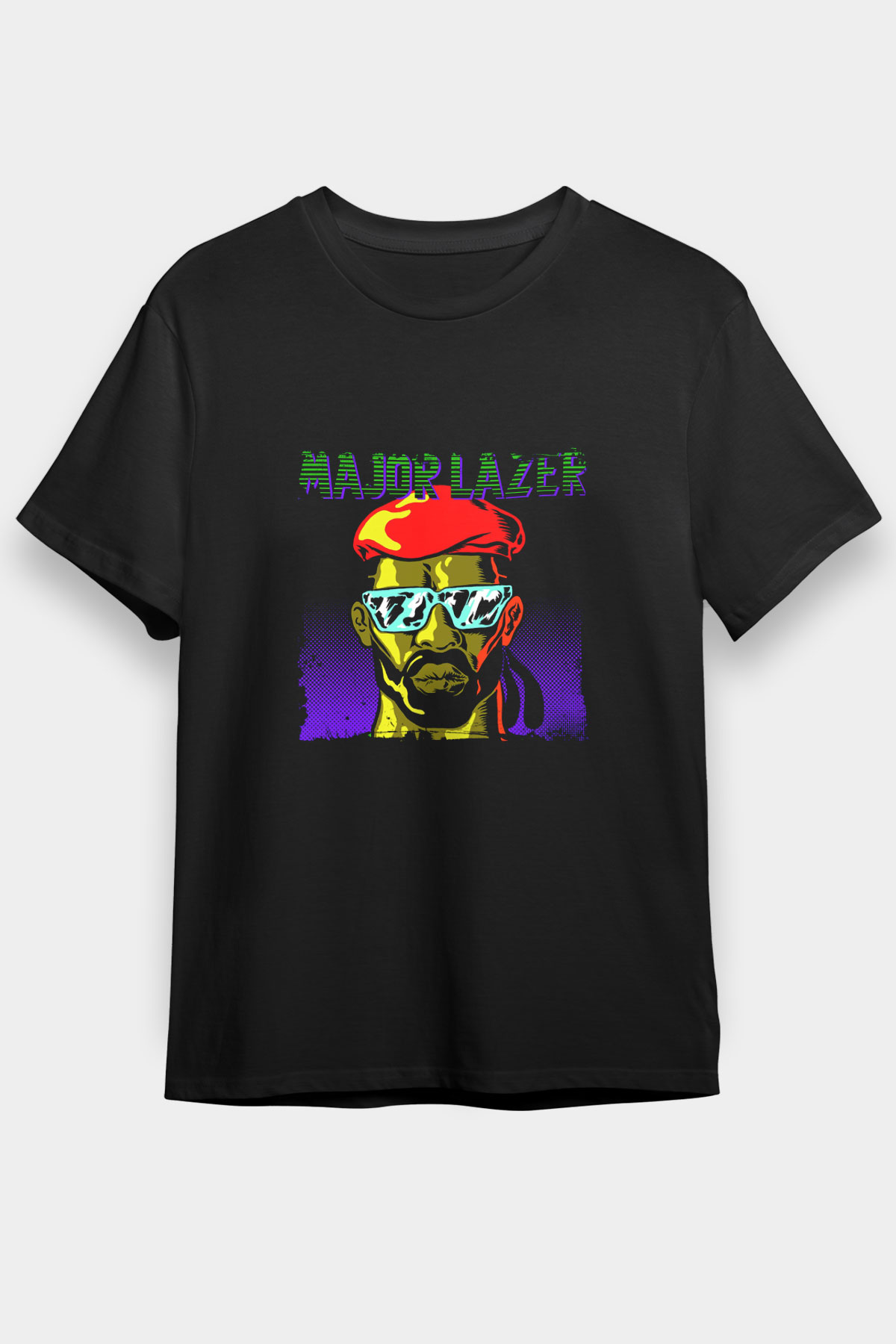 Major Lazer Baskılı Unisex Siyah Tişört