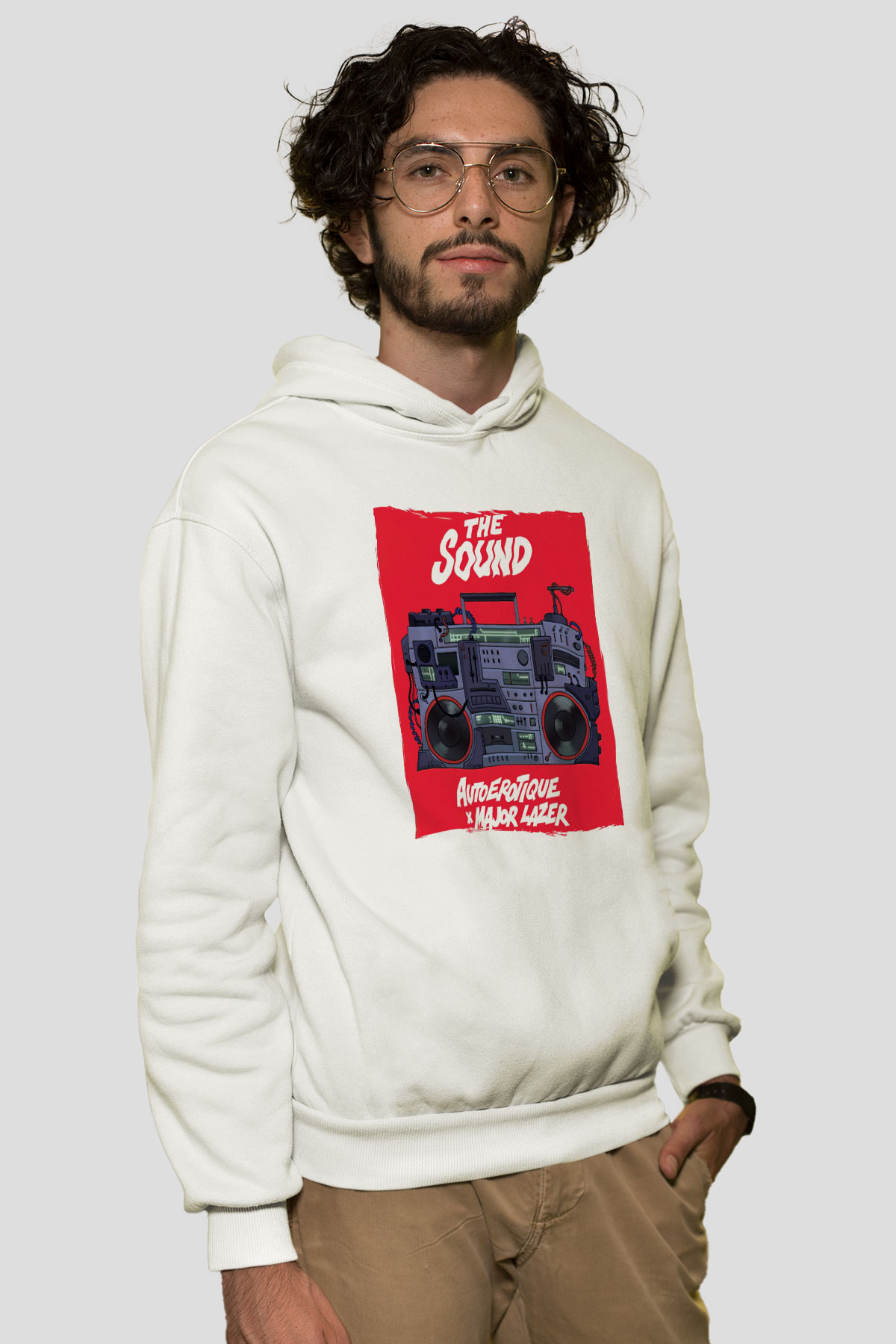 Major Lazer Beyaz Unisex Kapüşonlu Sweatshirt