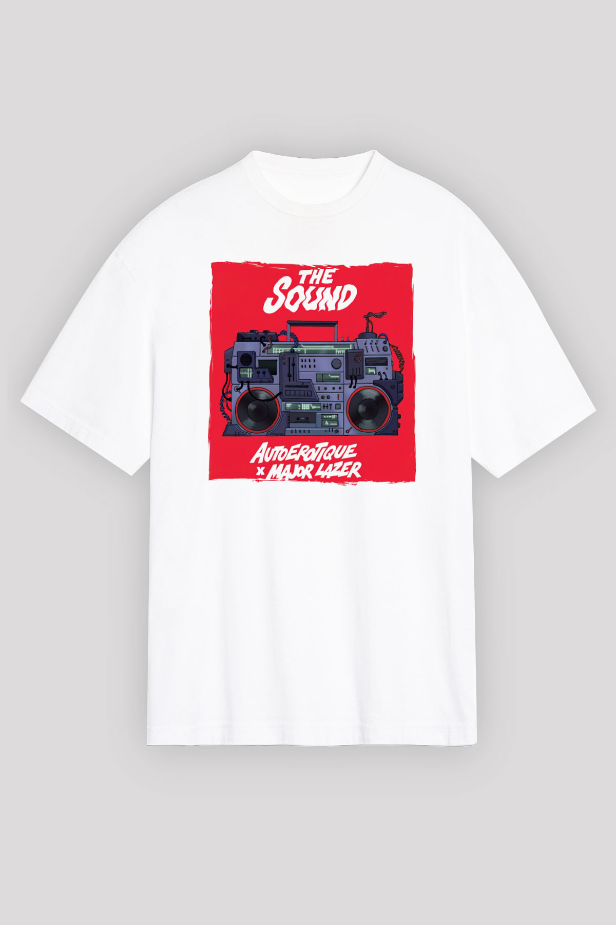 Major Lazer Beyaz Oversize Tişört Oversize T-shirt - TişörtFabrikası