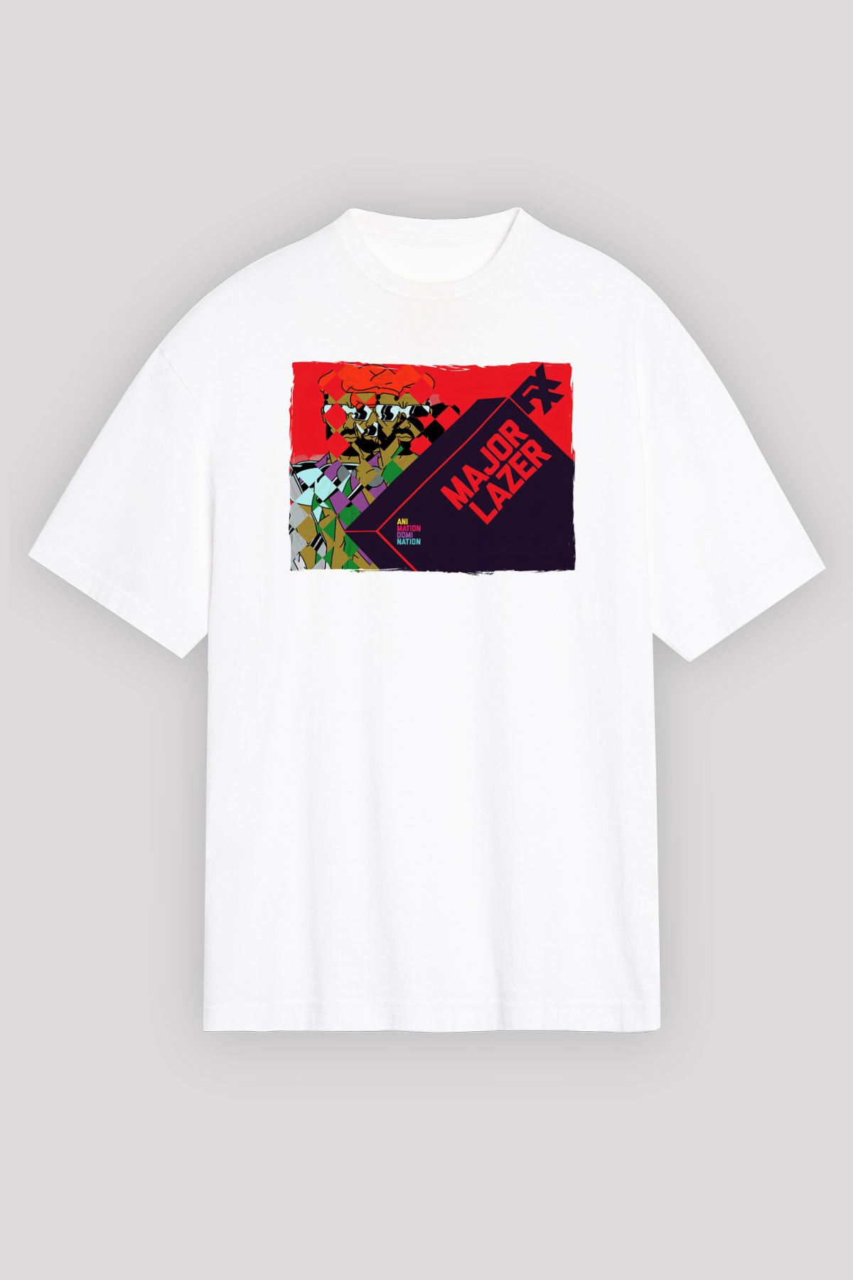 Major Lazer Beyaz Oversize Tişört Oversize T-shirt - TişörtFabrikası